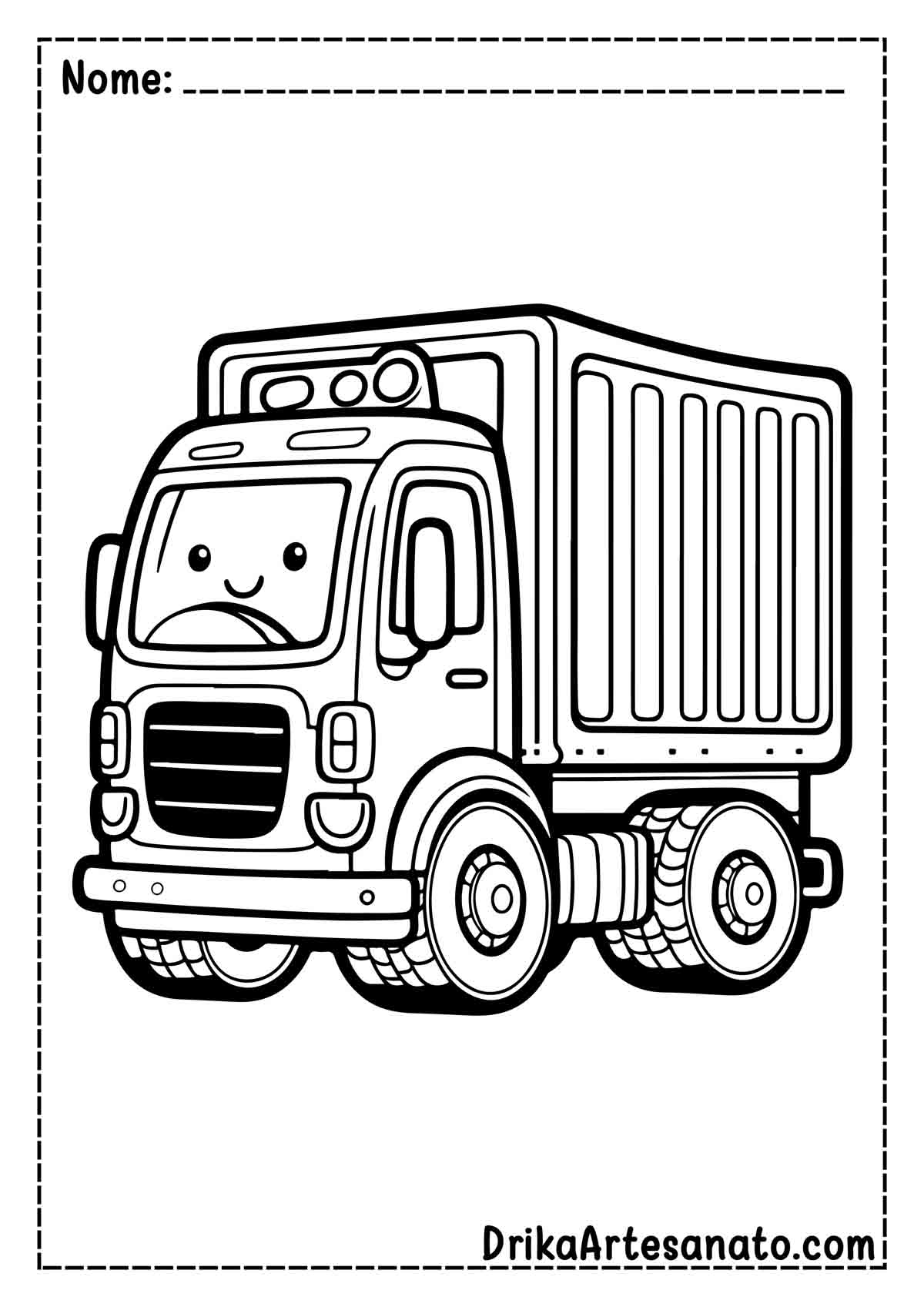 Desenho de Caminhão Infantil para Colorir