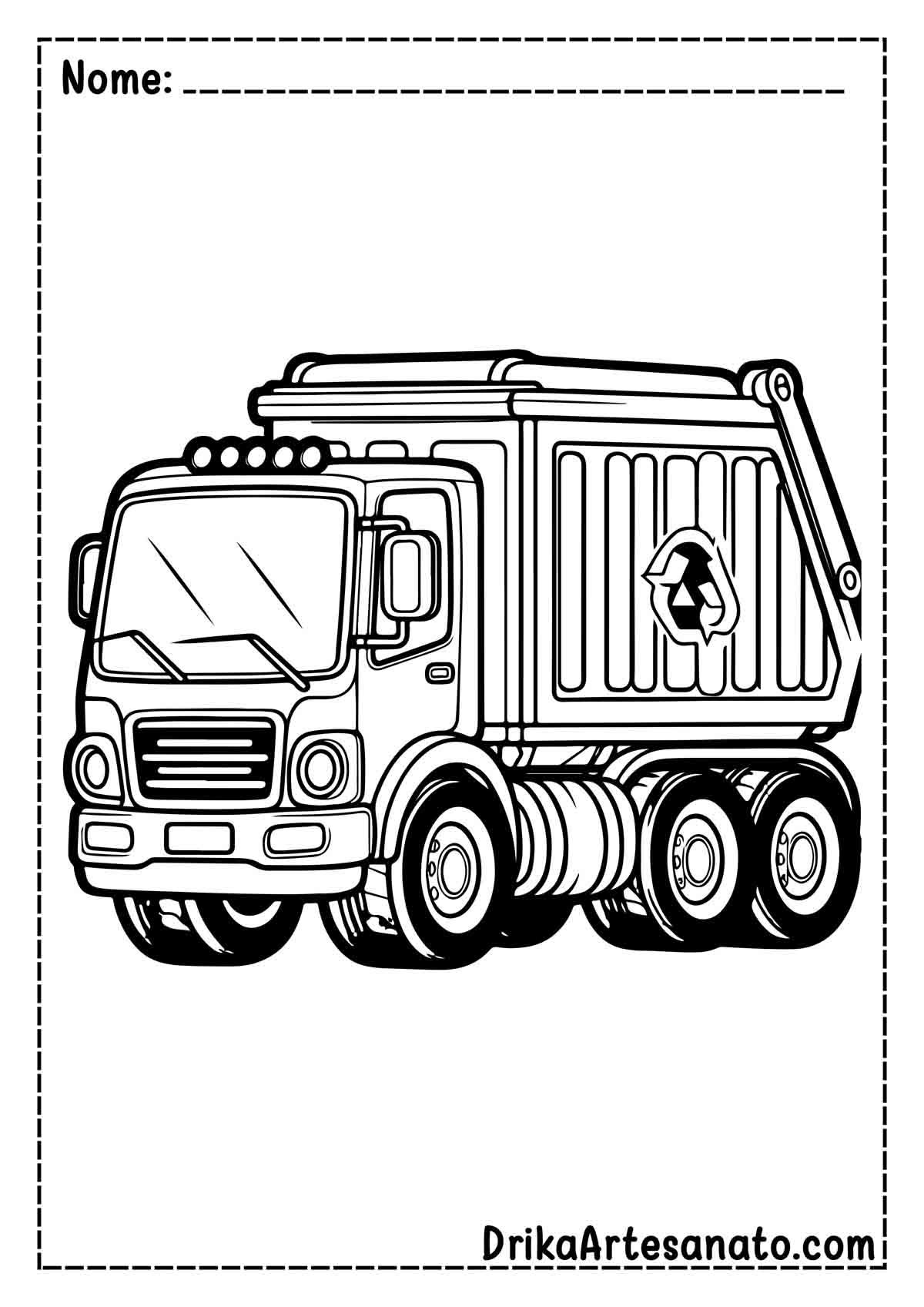 Desenho de Caminhão de Lixo para Imprimir