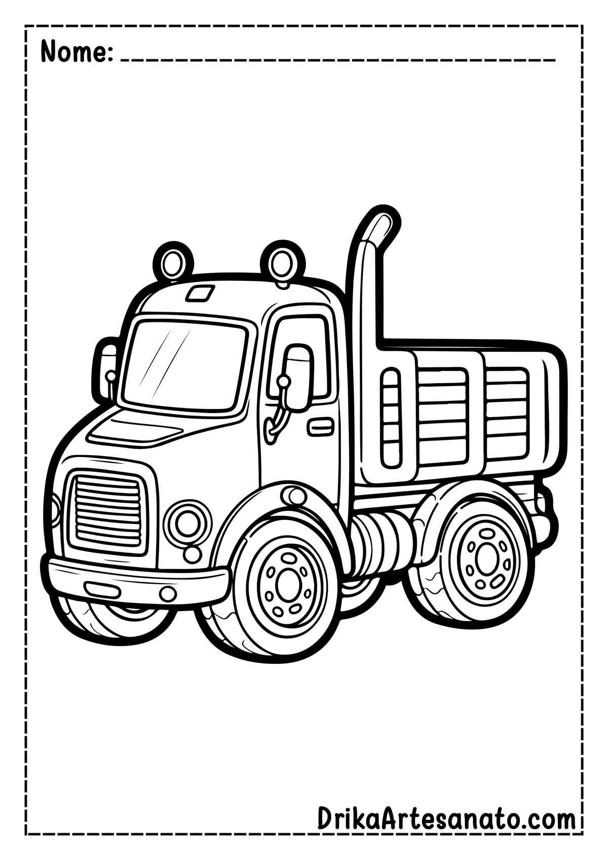 Desenho de Caminhão para Pintar e Imprimir