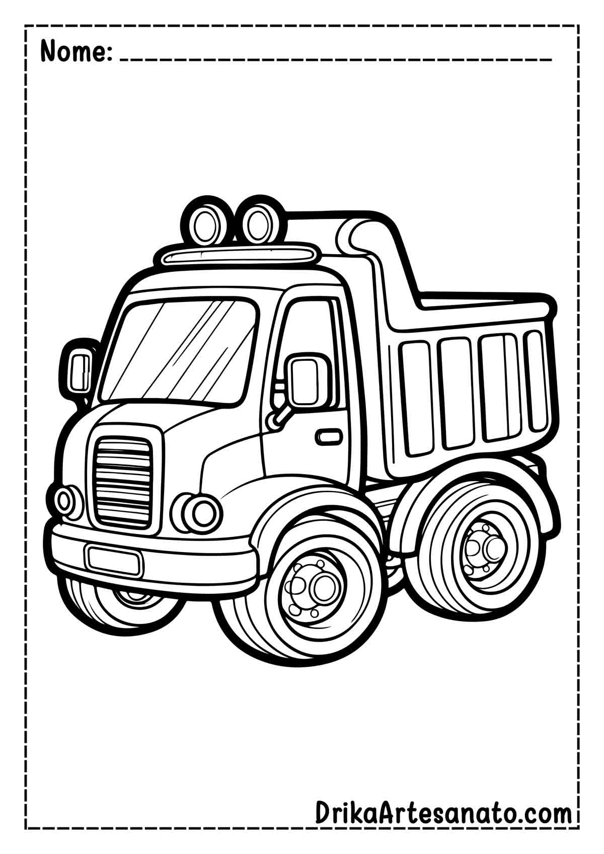 Desenho de Caminhão para Imprimir e Pintar