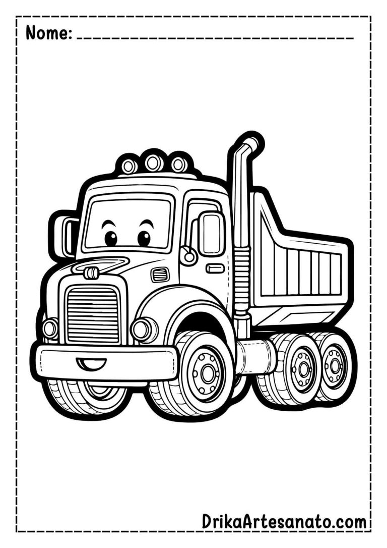 50 Desenhos de Caminhão para Colorir Grátis em PDF