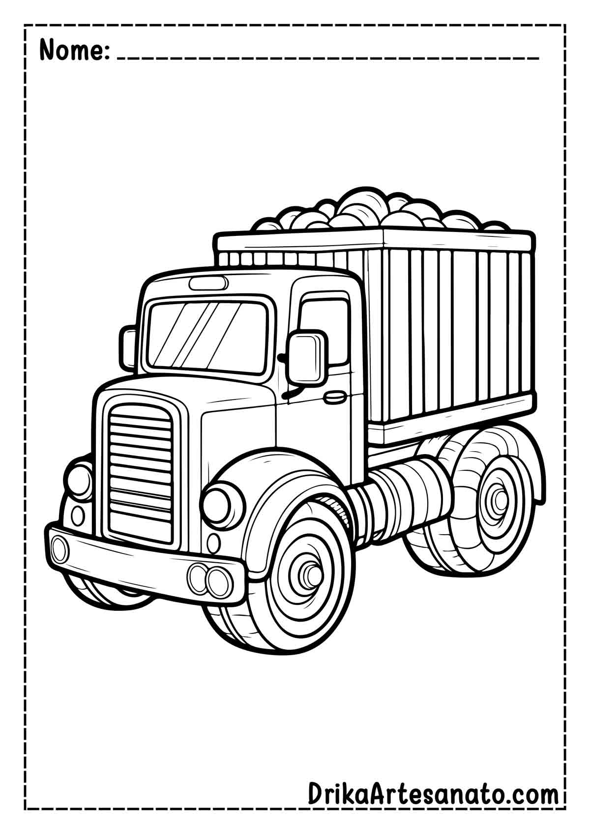 Desenho de Caminhão Fácil para Pintar