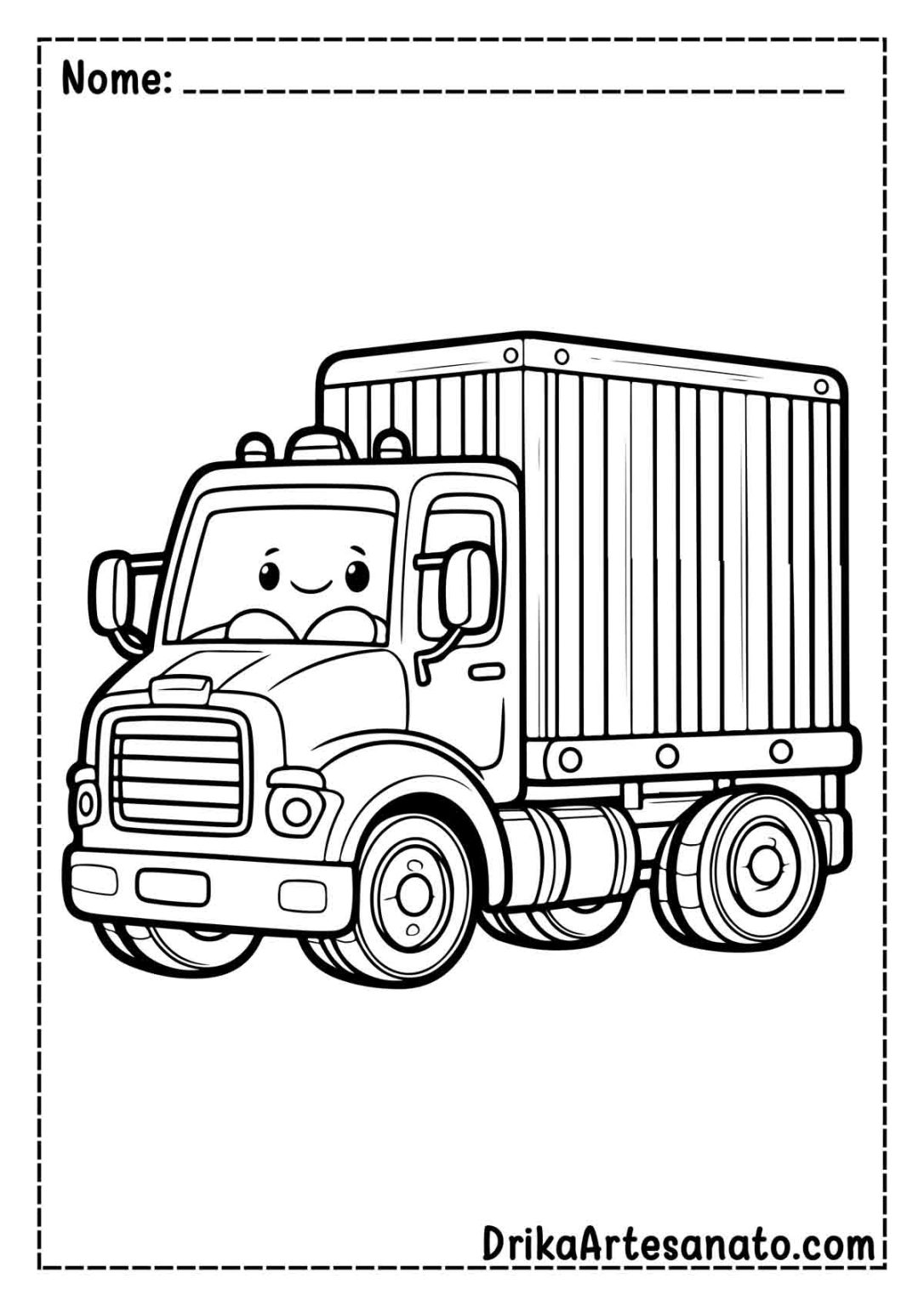 50 Desenhos de Caminhão para Colorir Grátis em PDF