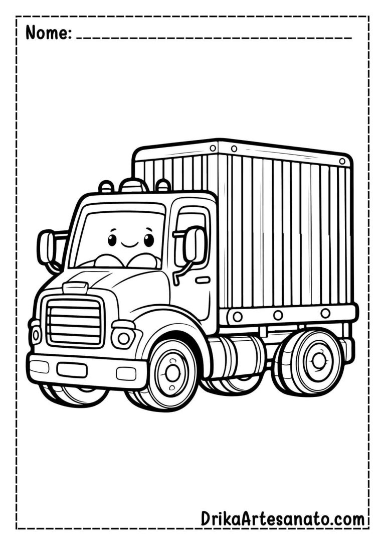 50 Desenhos de Caminhão para Colorir Grátis em PDF