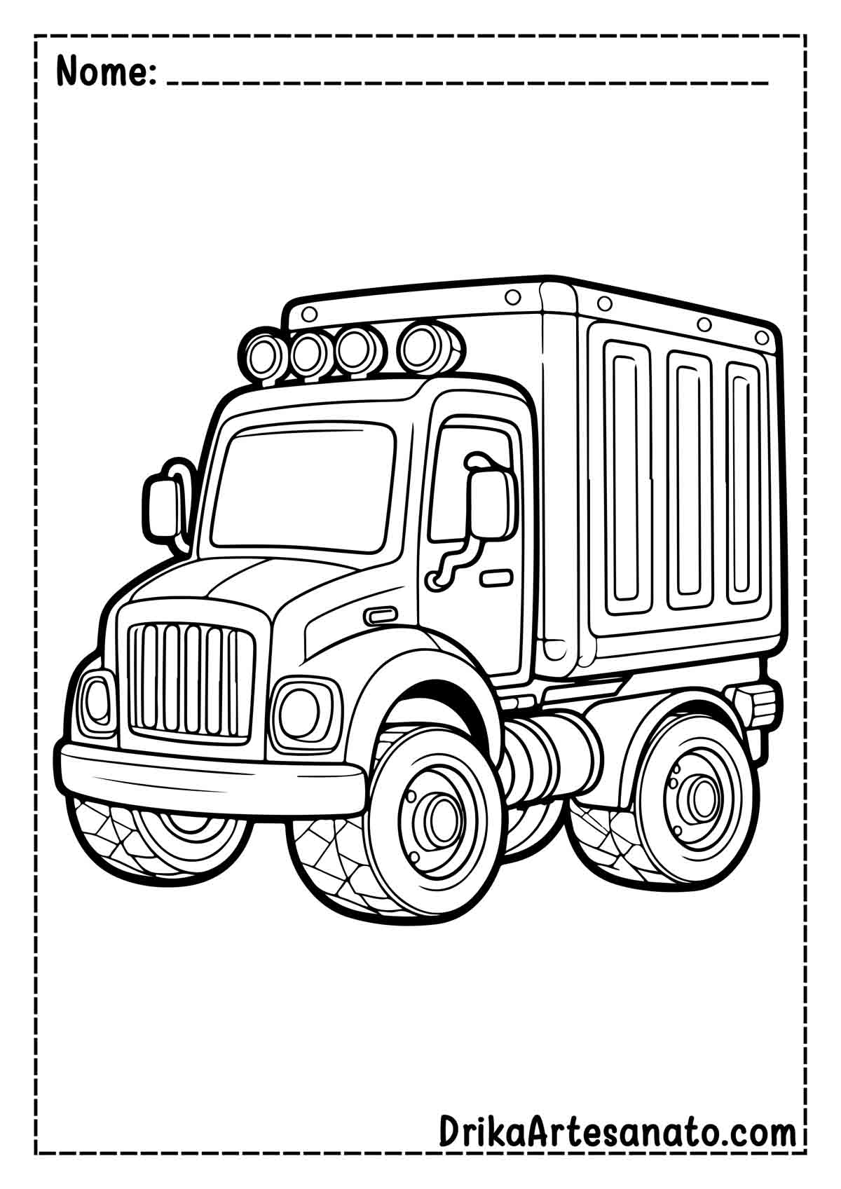 Desenho de Caminhão para Colorir e Imprimir