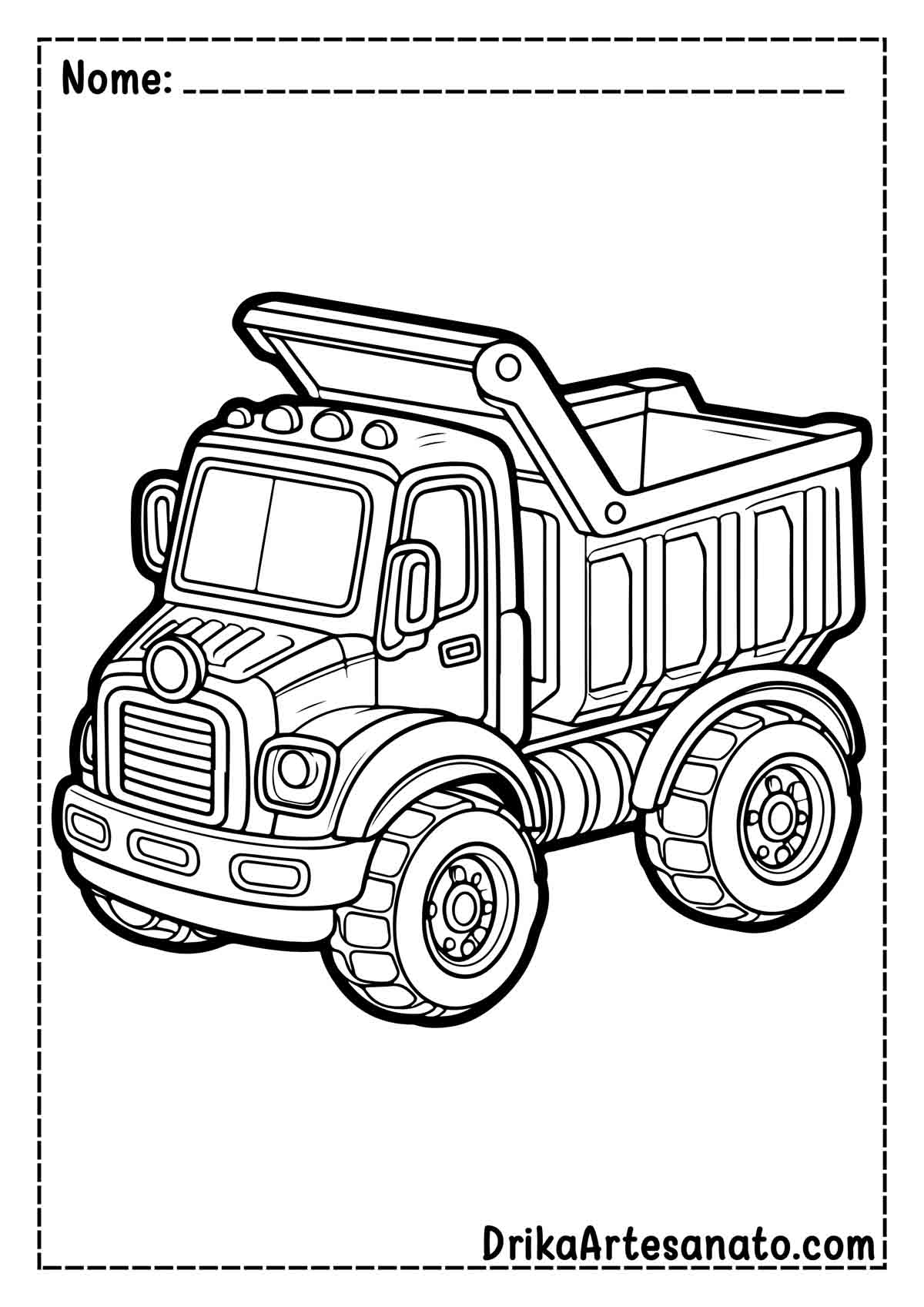 Desenho de Caminhão para Imprimir e Colorir