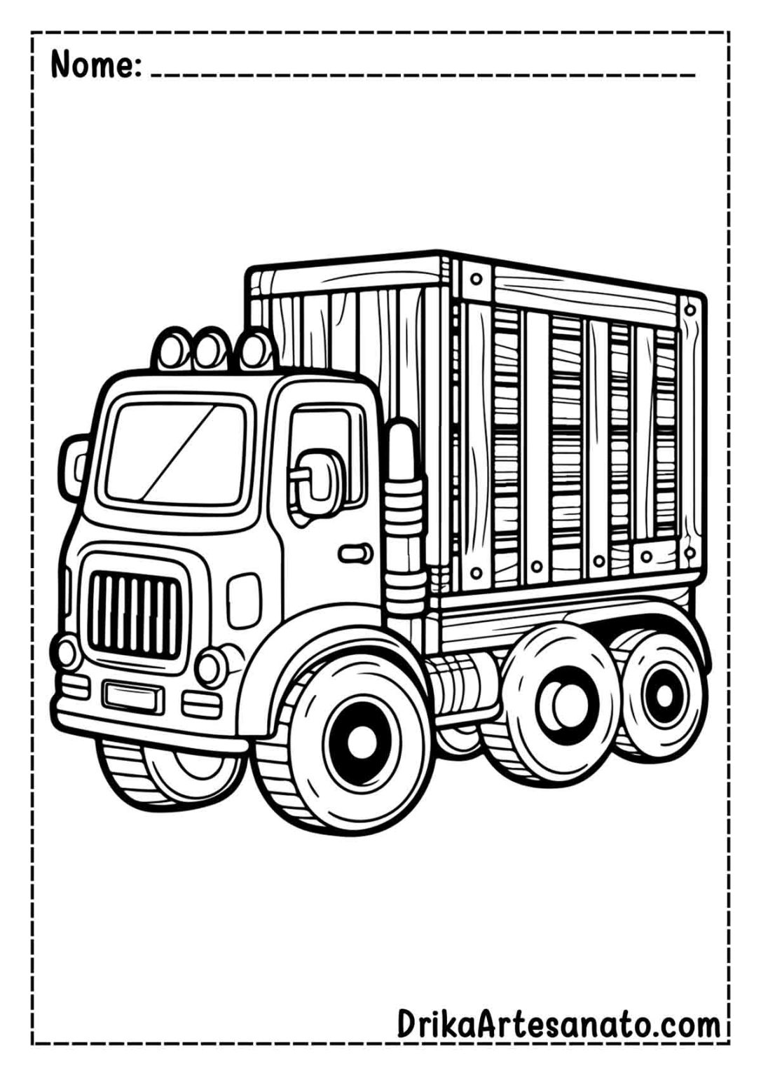 50 Desenhos de Caminhão para Colorir Grátis em PDF
