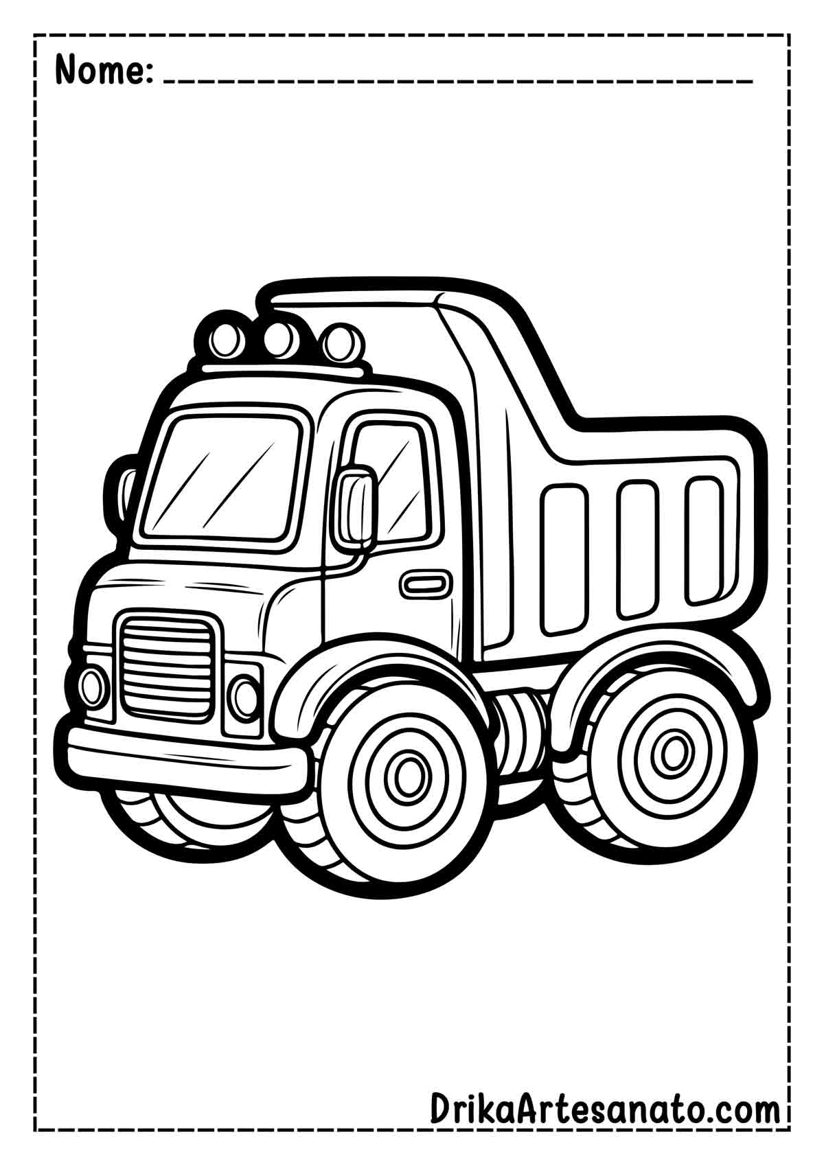Desenho de Caminhão fofo para Colorir