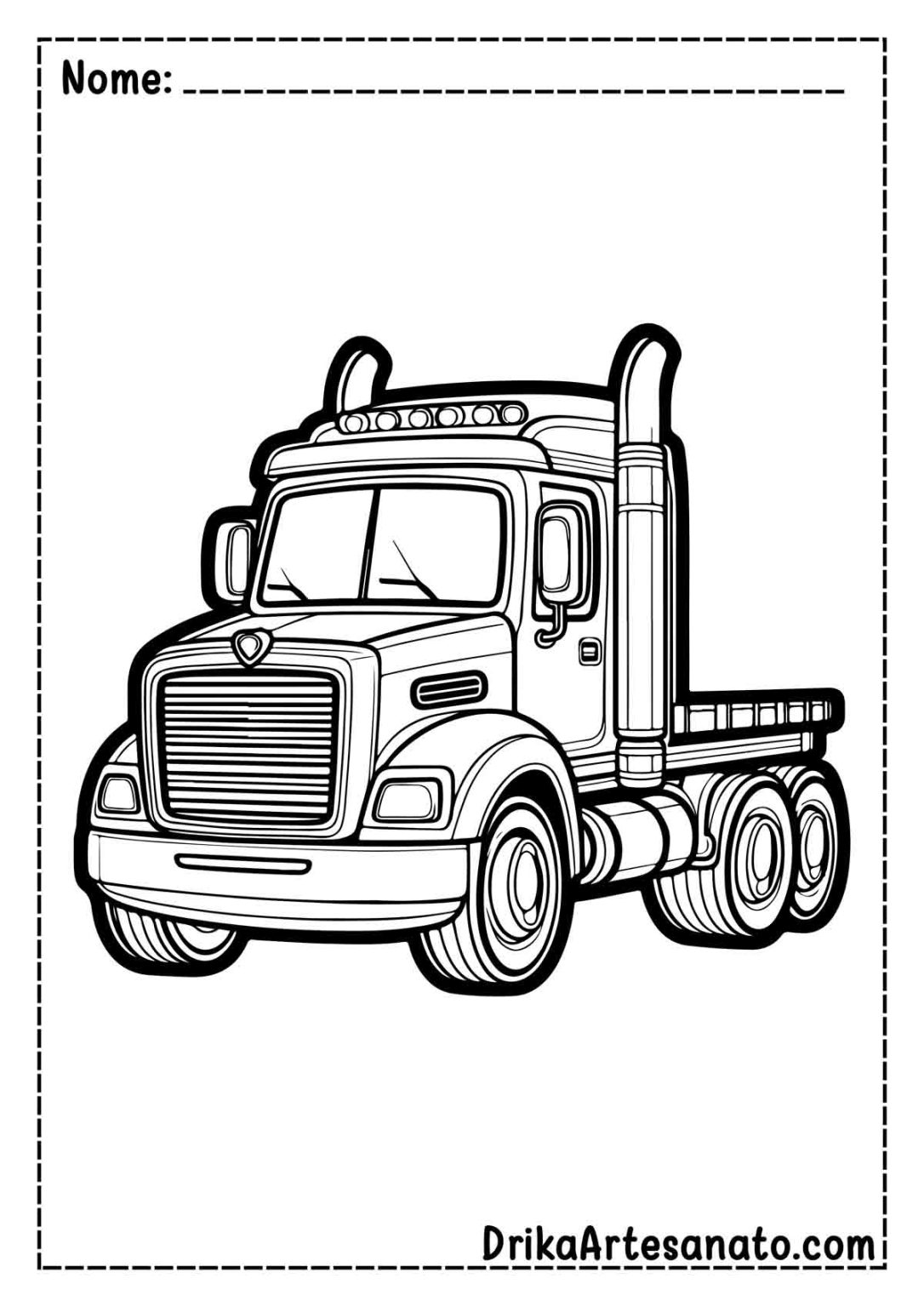 50 Desenhos de Caminhão para Colorir Grátis em PDF