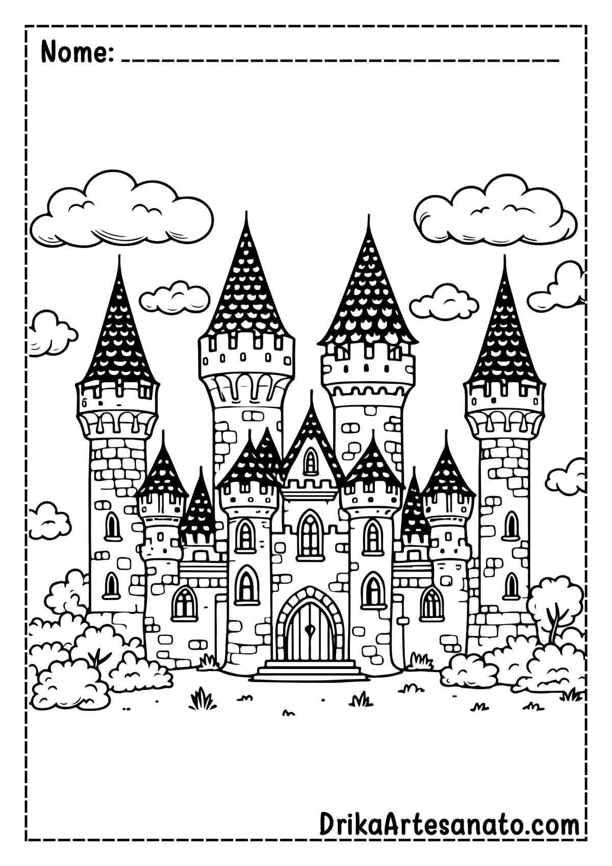 Desenho de Castelo Realista para Colorir