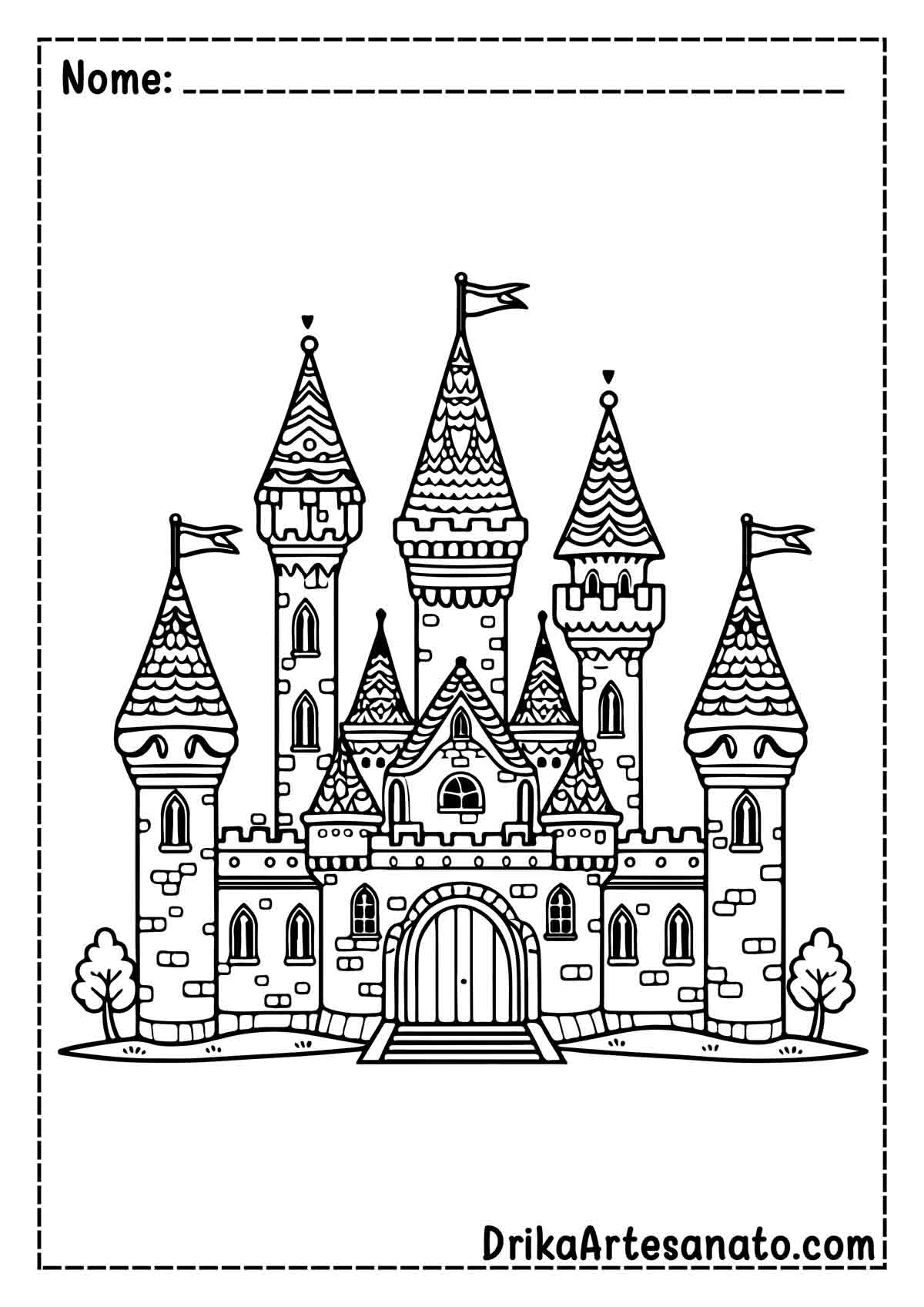 Desenho de Castelo Realista para Colorir