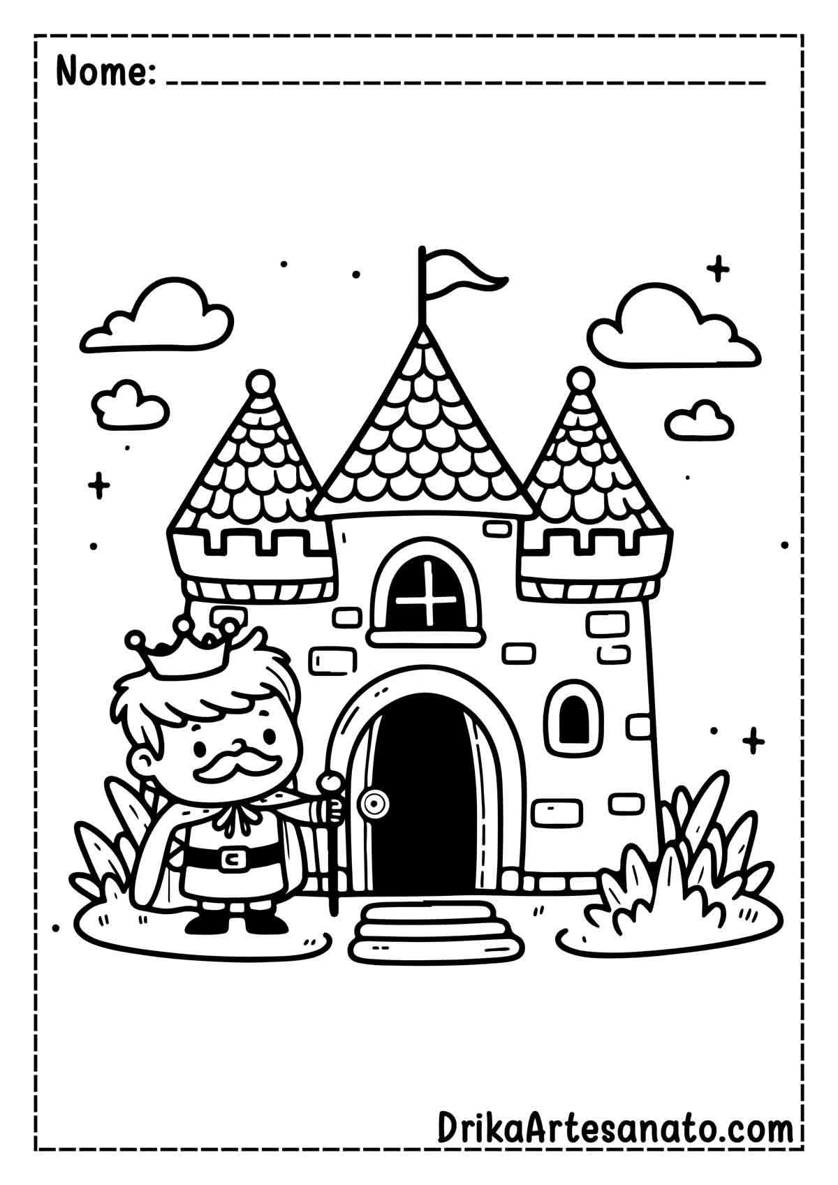 Desenho de Castelo para Colorir