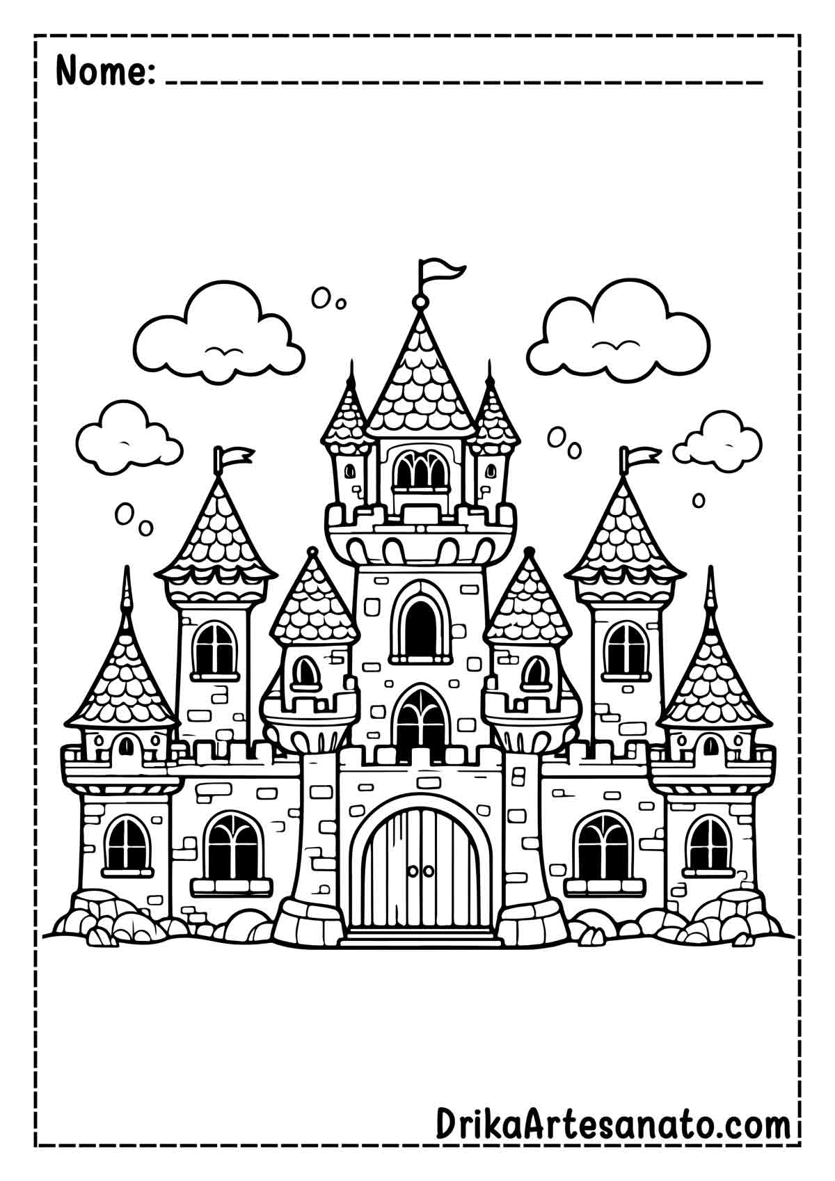 Desenho de Castelo Realista para Colorir e Imprimir