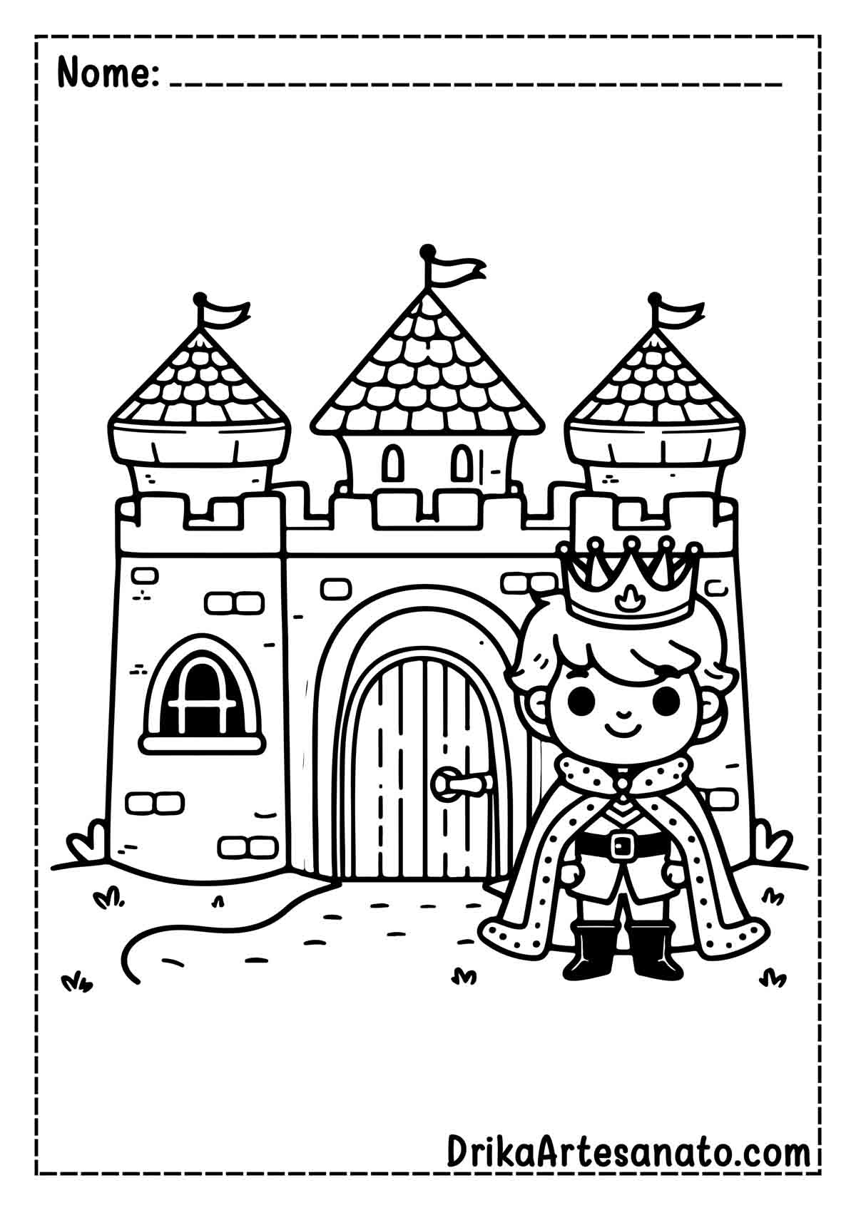 Desenho de Castelo para Colorir