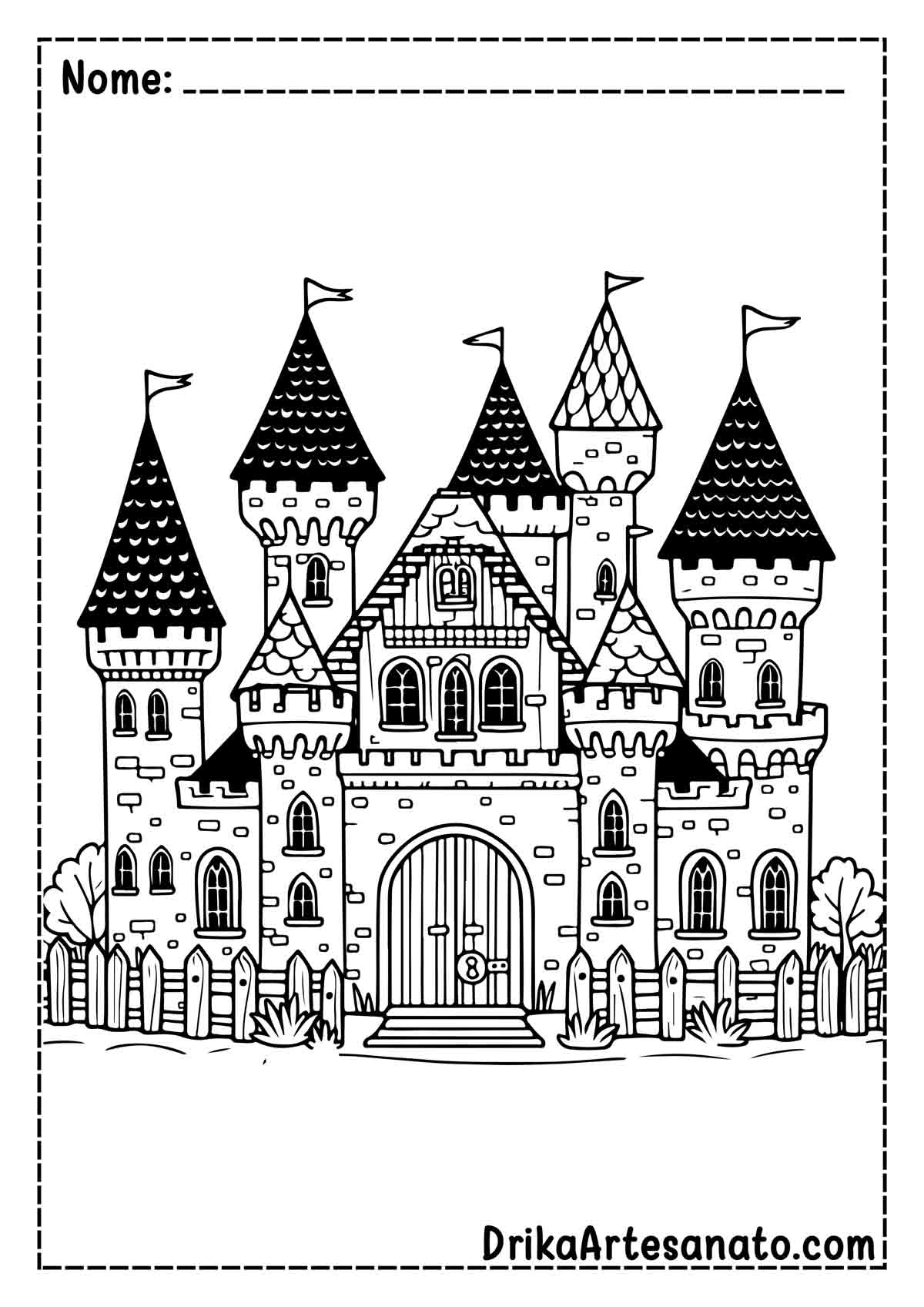 Desenho de Castelo Realista para Colorir e Imprimir