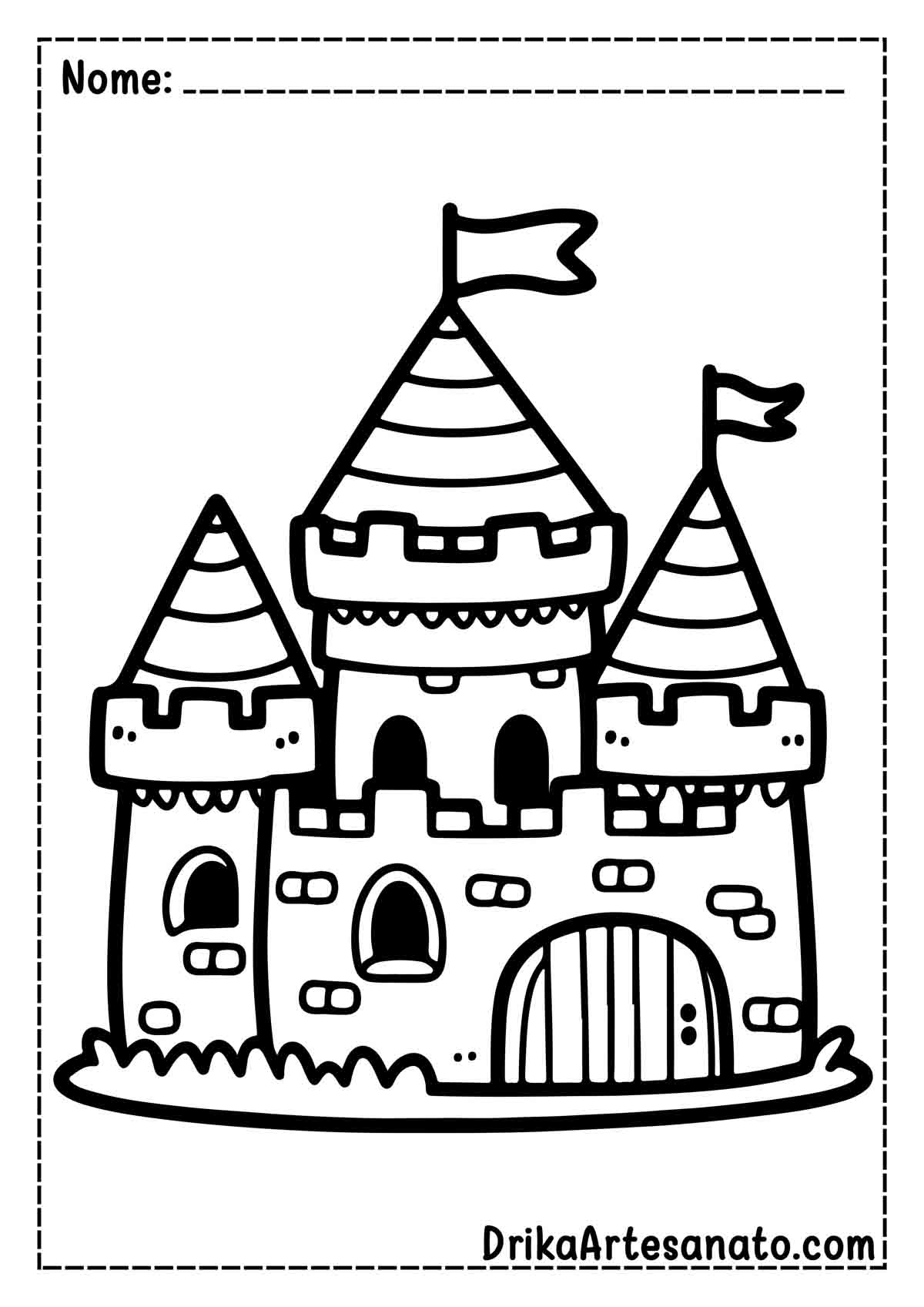 Desenho de Castelo Simples para Colorir