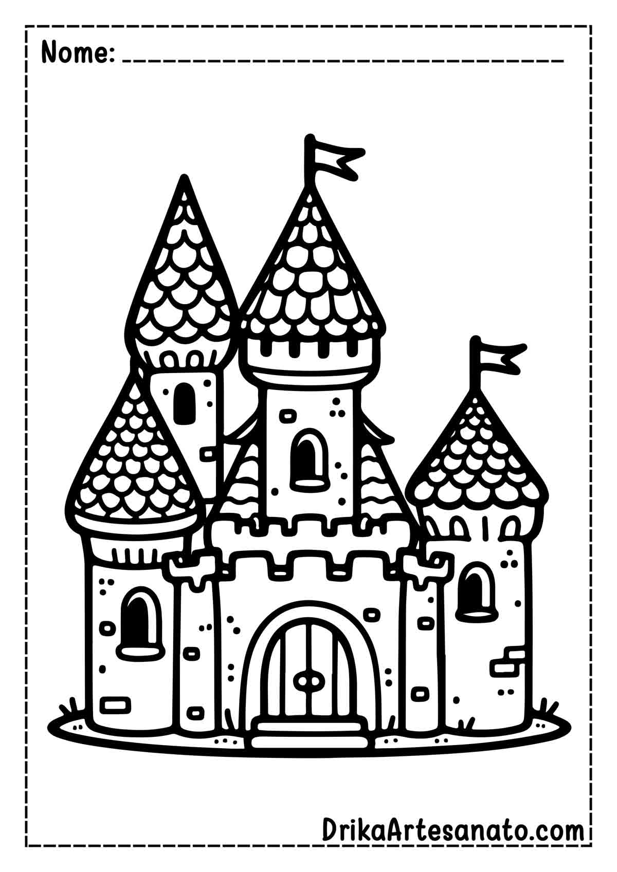 Desenho de Castelo para Colorir e Imprimir