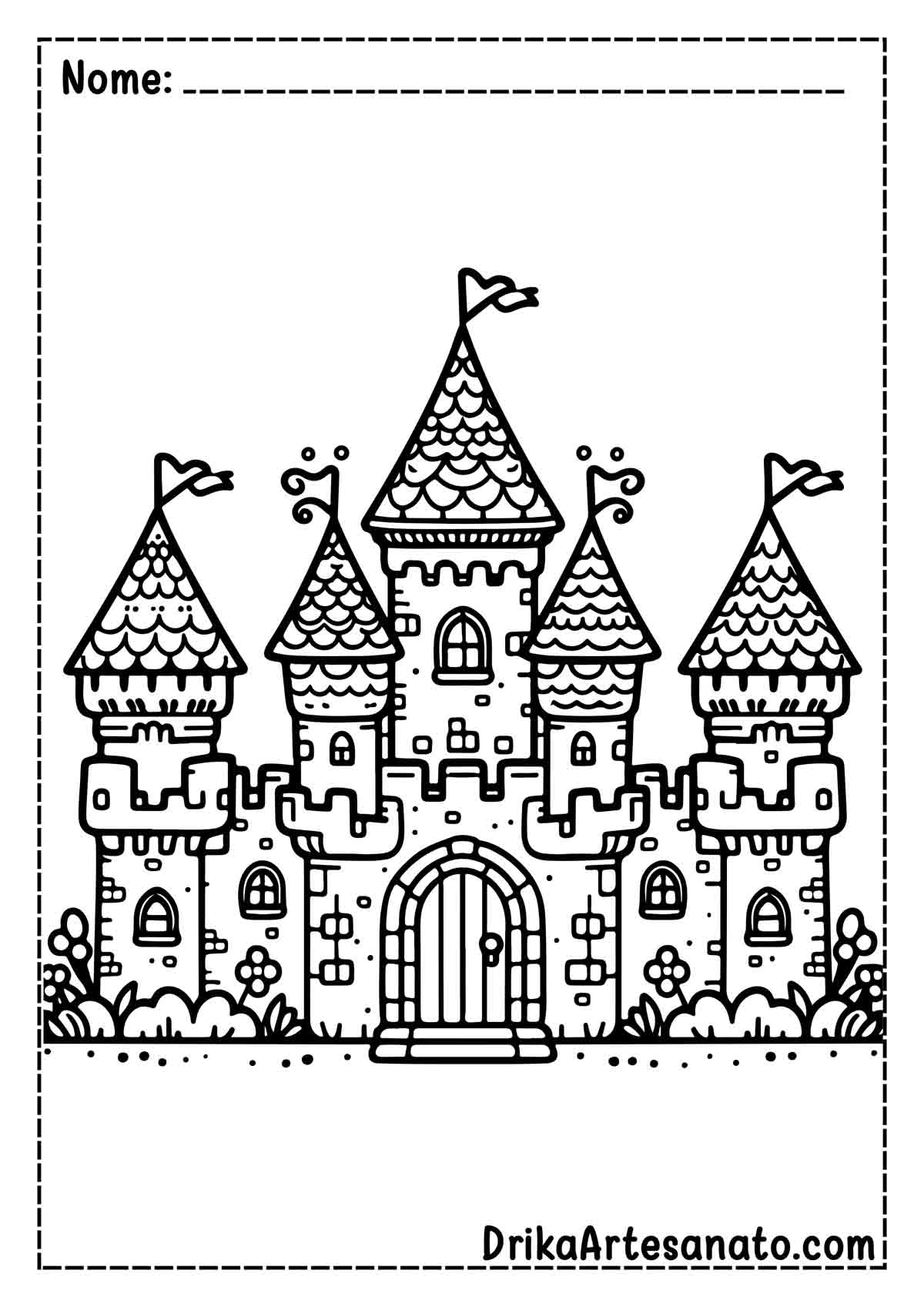 Desenho de Castelo Grande para Colorir