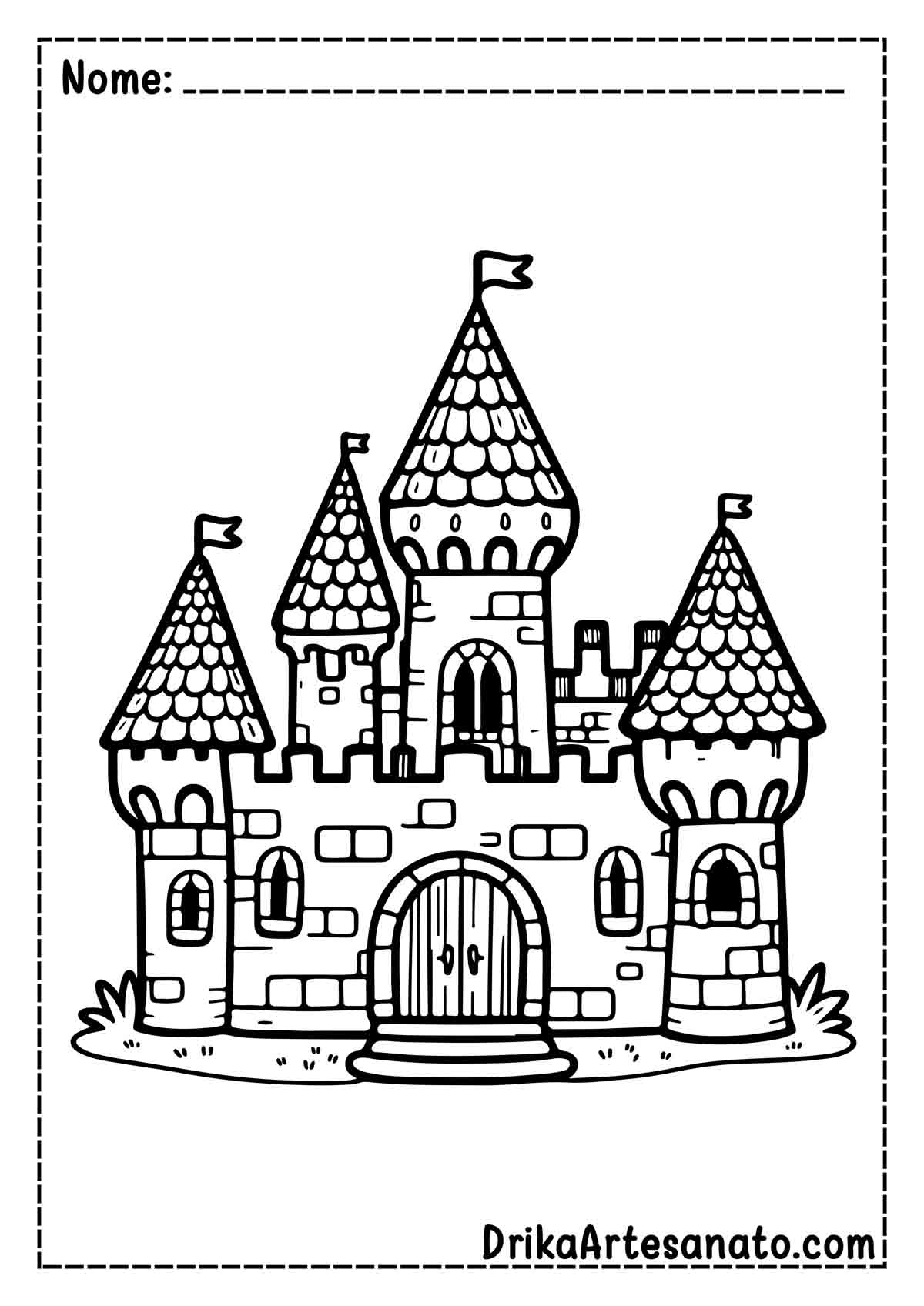 Desenho de Castelo Medieval para Imprimir