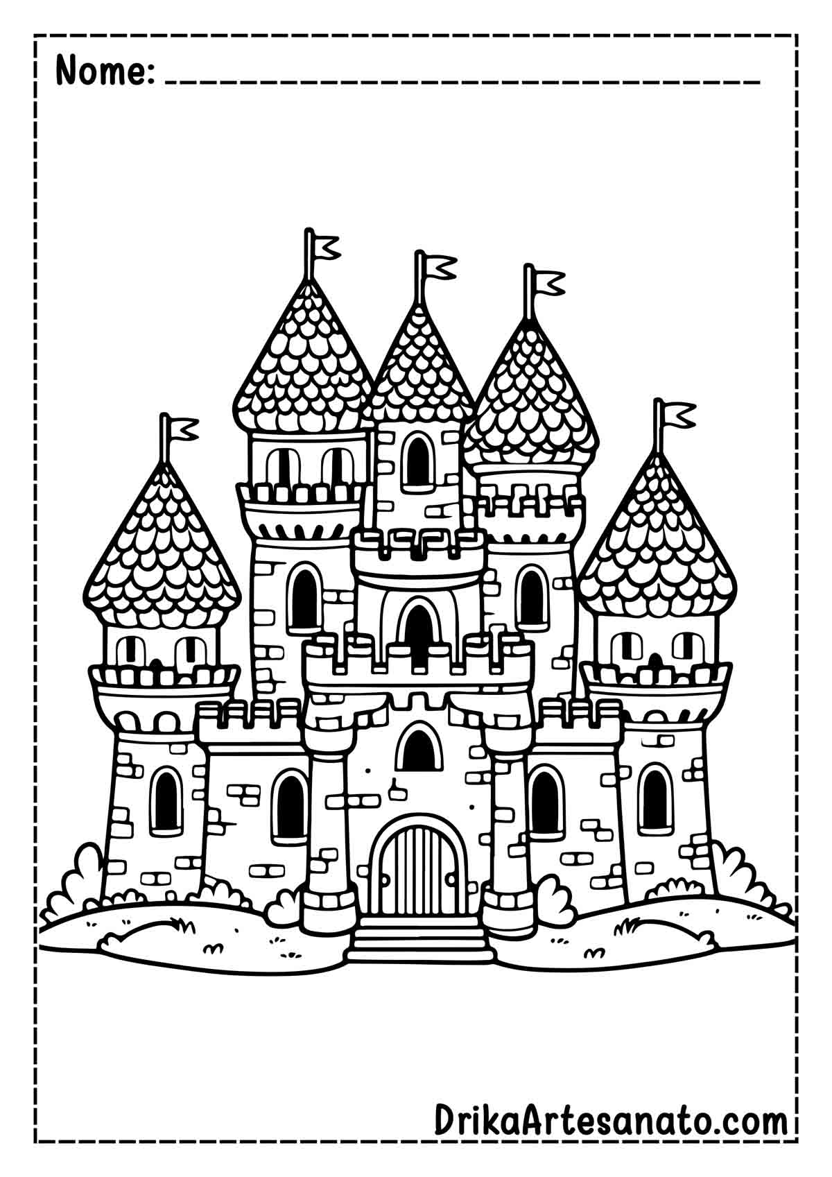 Desenho de Castelo Realista para Imprimir