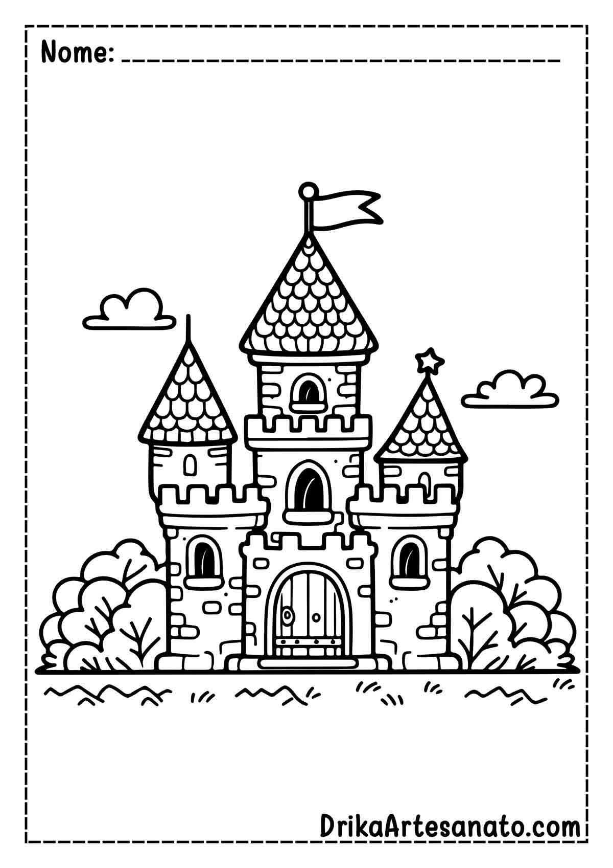 Desenho de Castelo para Colorir