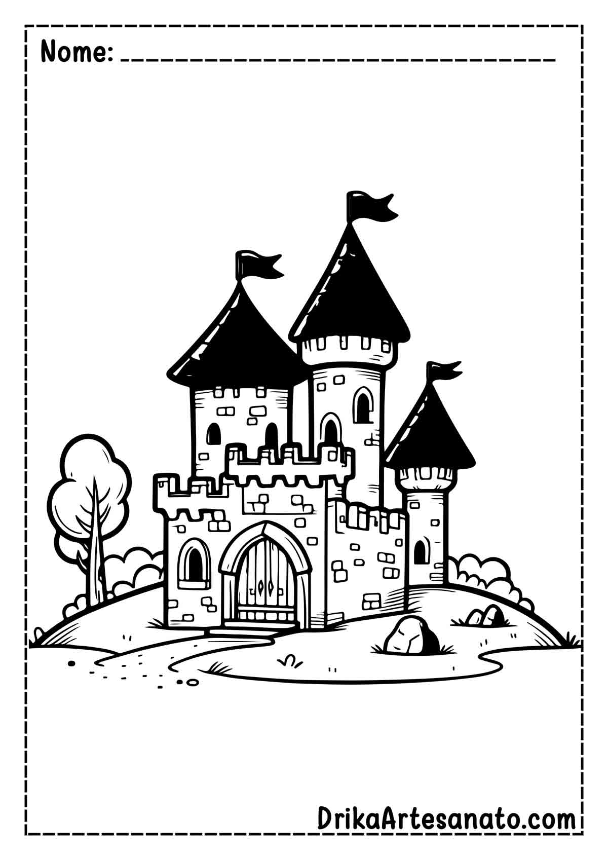 Desenho de Castelo para Imprimir