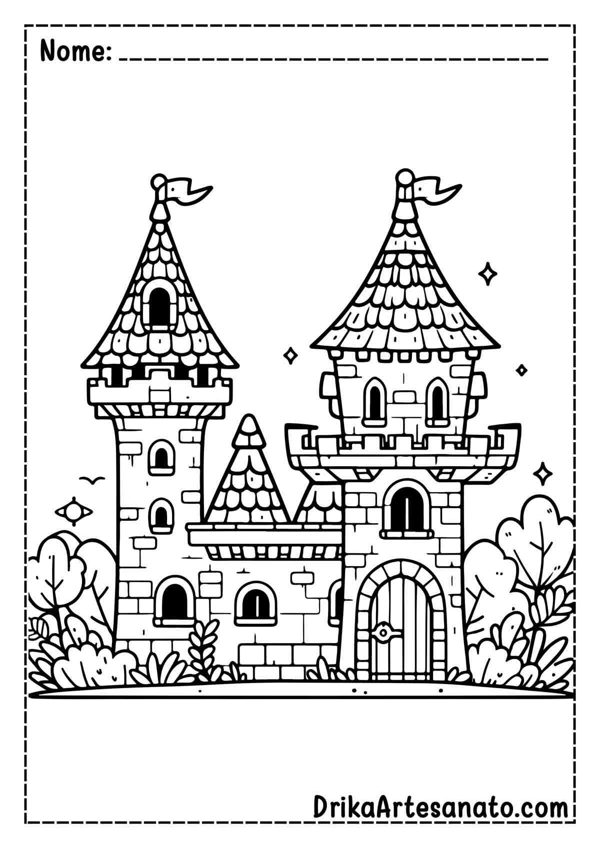 Desenho de Castelo para Pintar