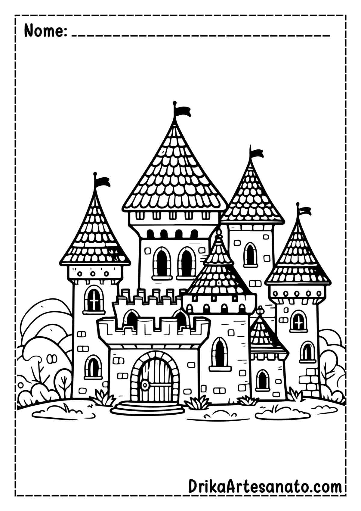 Desenho de Castelo para Colorir