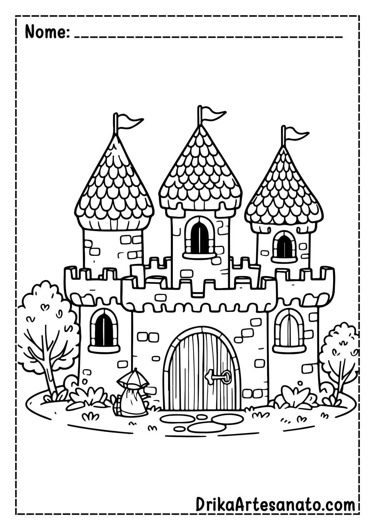 Desenho de Castelo para Colorir