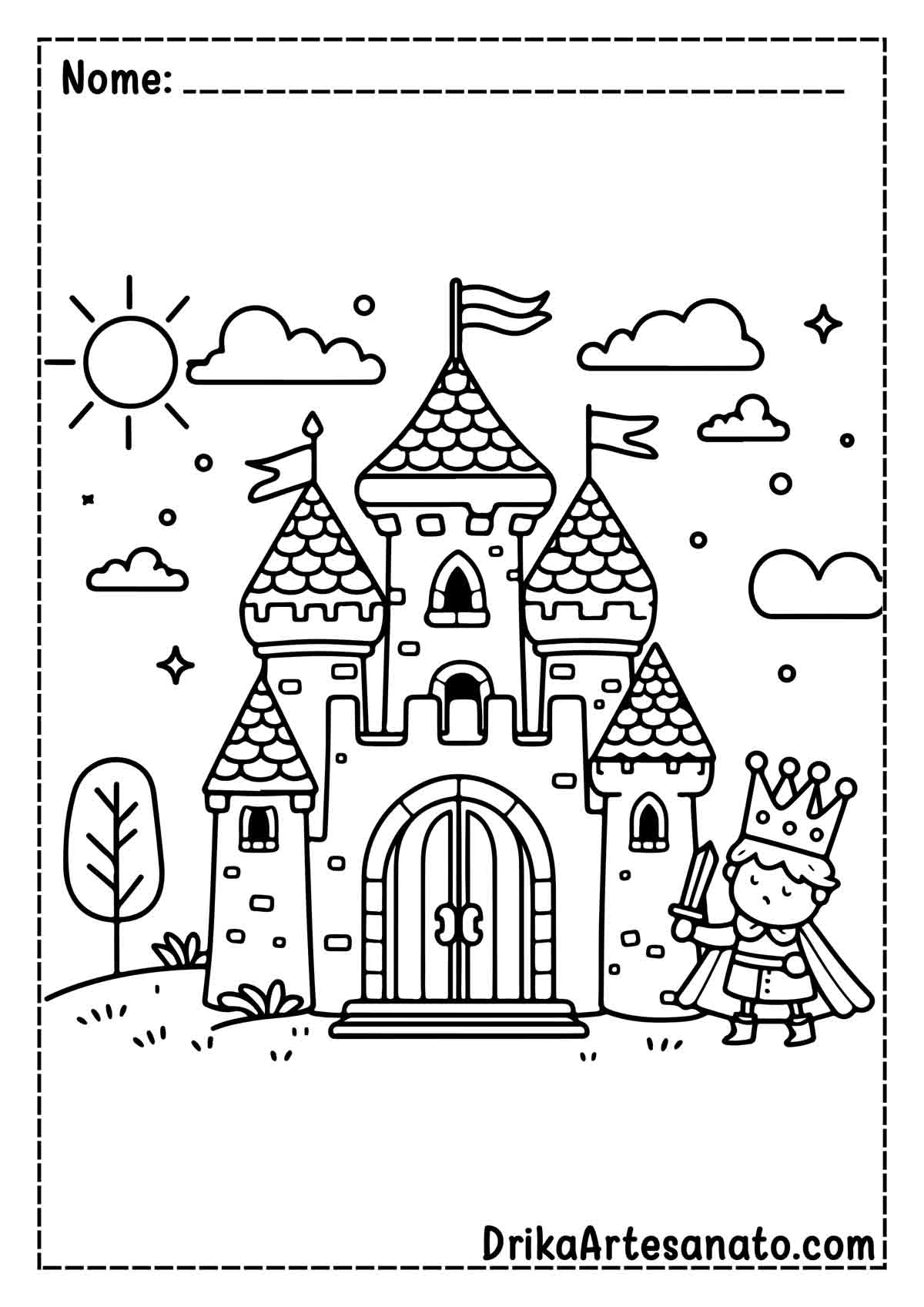 Desenho de Castelo para Colorir