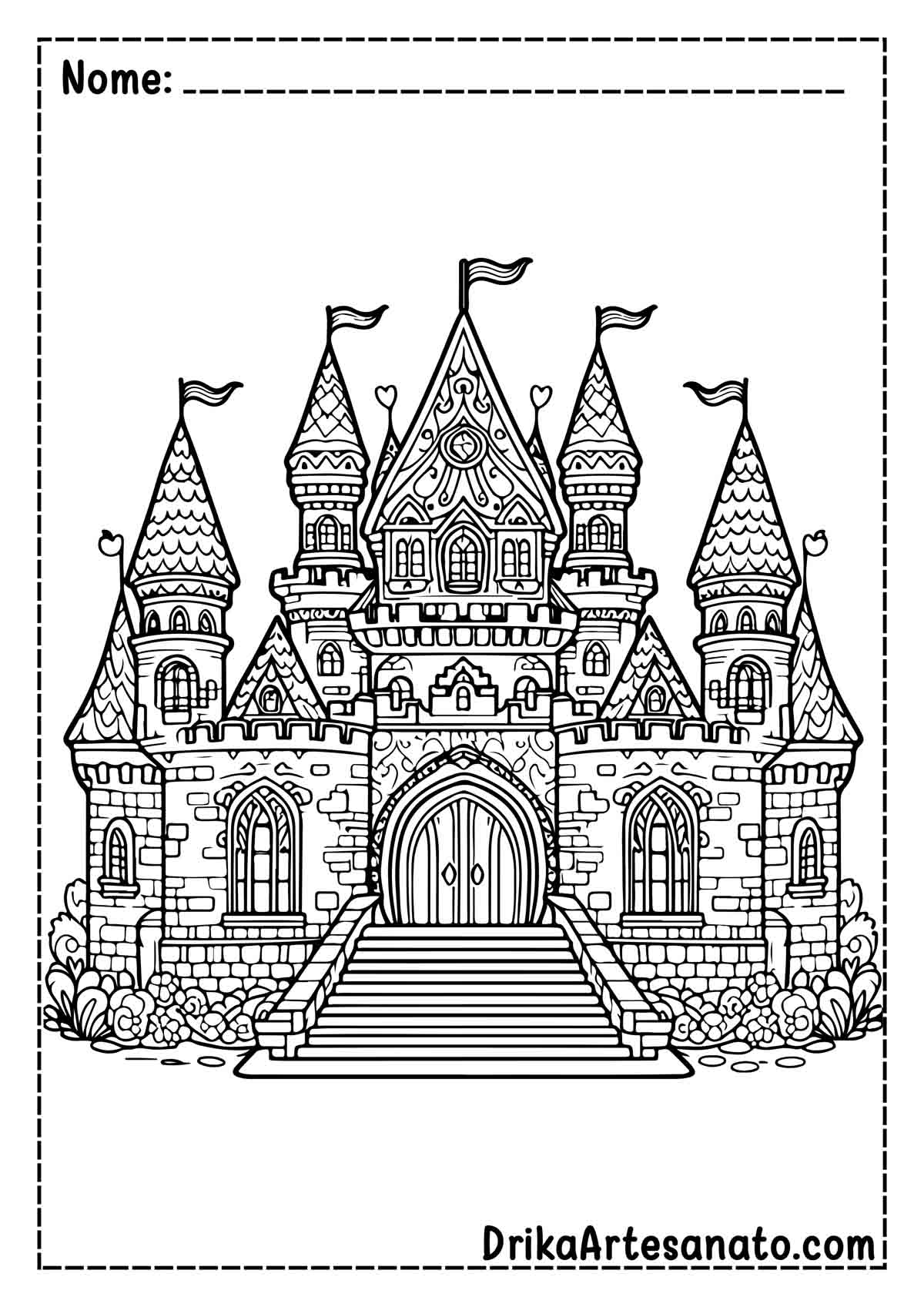 Desenho de Castelo Realista para Colorir e Imprimir