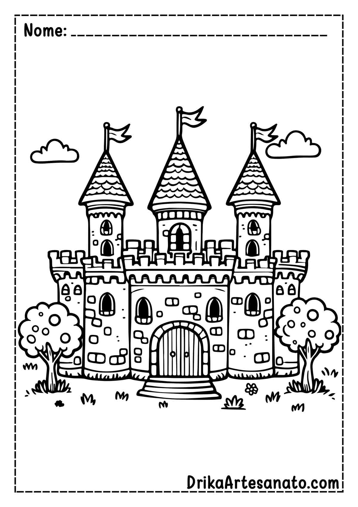 Desenho de Castelo para Pintar