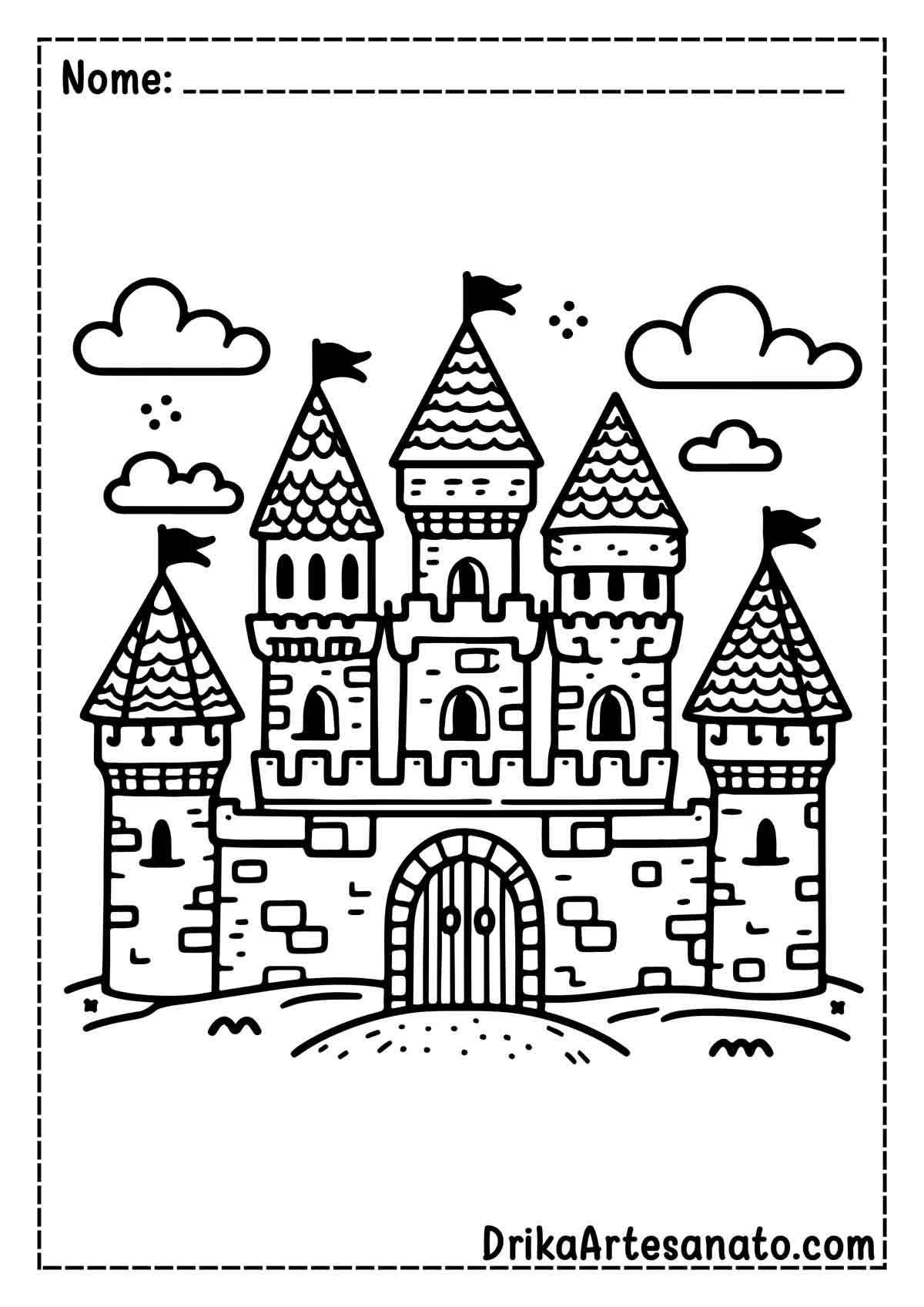 Desenho de Castelo Fácil para Imprimir