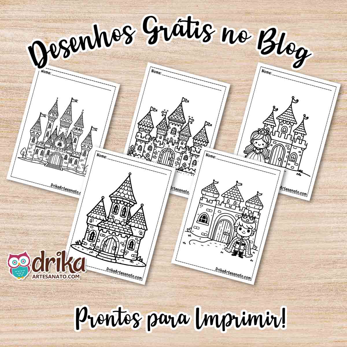 Desenhos de Castelo para Colorir Grátis em PDF