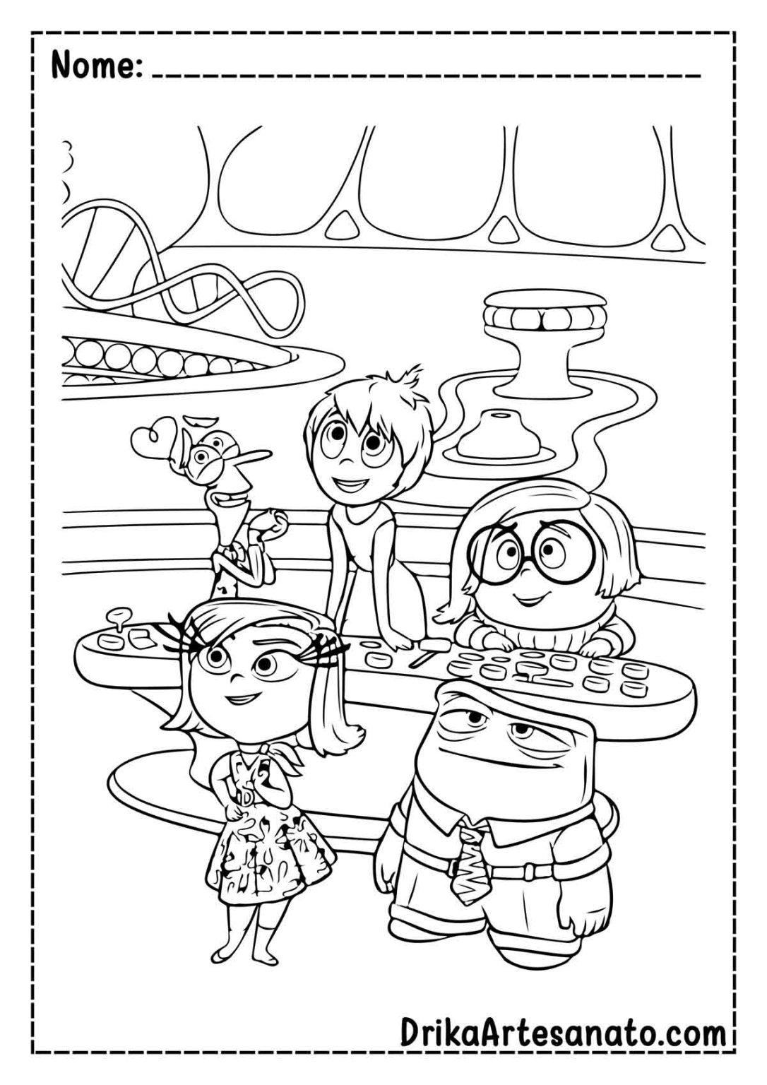 50 Desenhos de Divertida-Mente para Colorir Grátis em PDF