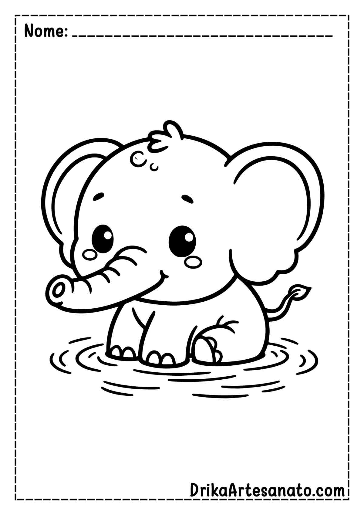Desenho de Elefante Fácil para Imprimir