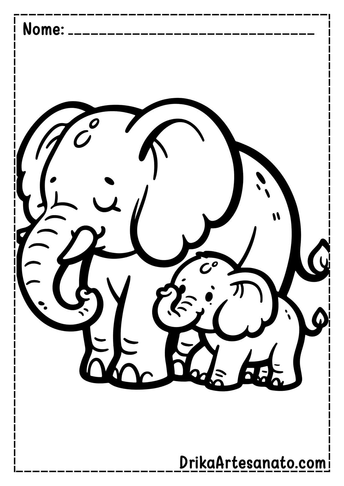 Desenho de Elefante Infantil para Imprimir