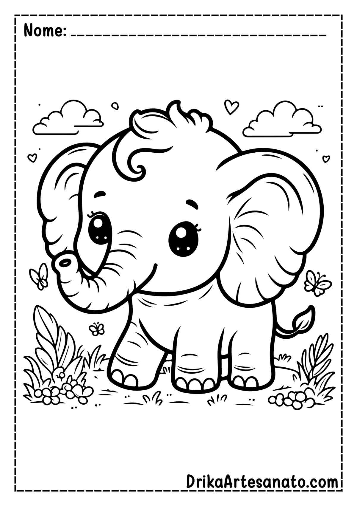 Desenho de Elefante para Imprimir