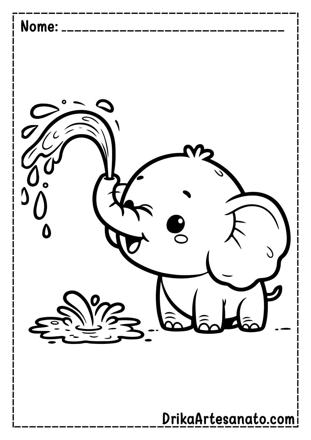 Desenho de Elefante Infantil para Imprimir