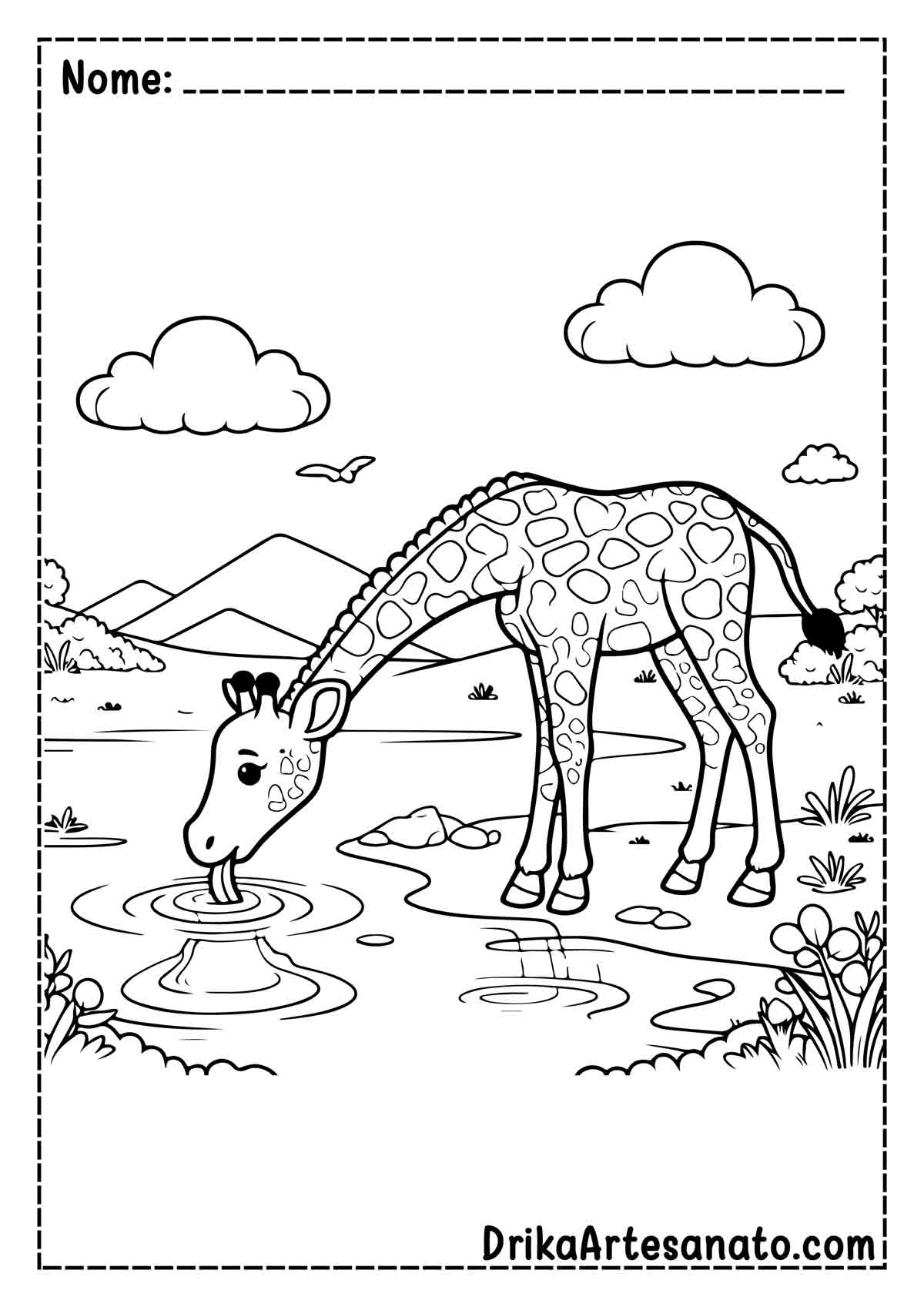 Desenho de Girafas para Pintar