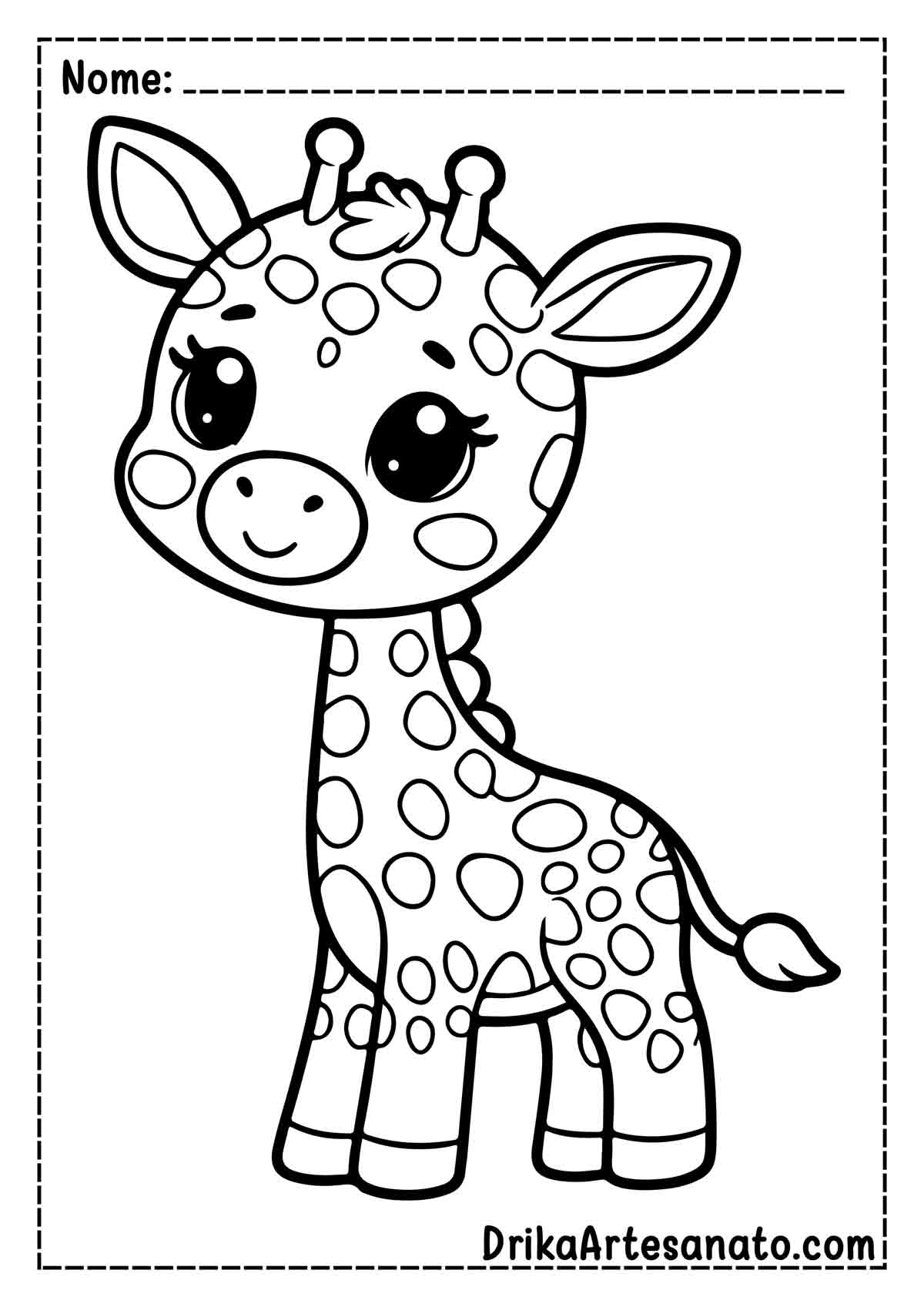 Desenho de Girafa Fácil para Imprimir
