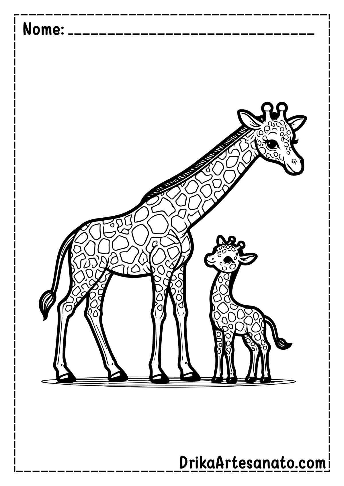Desenho de Girafa Realista para Pintar