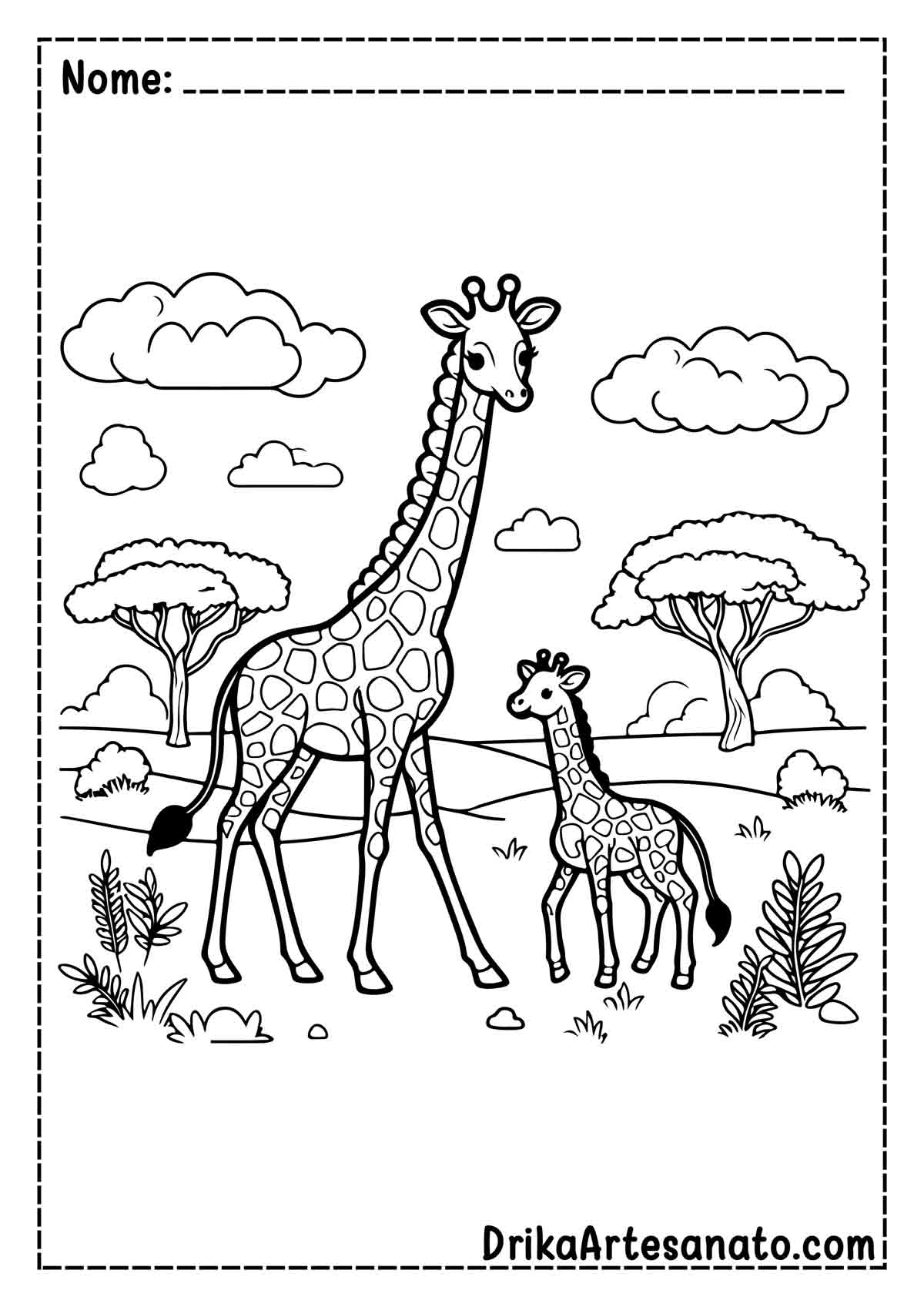 Desenho de Girafa para Colorir