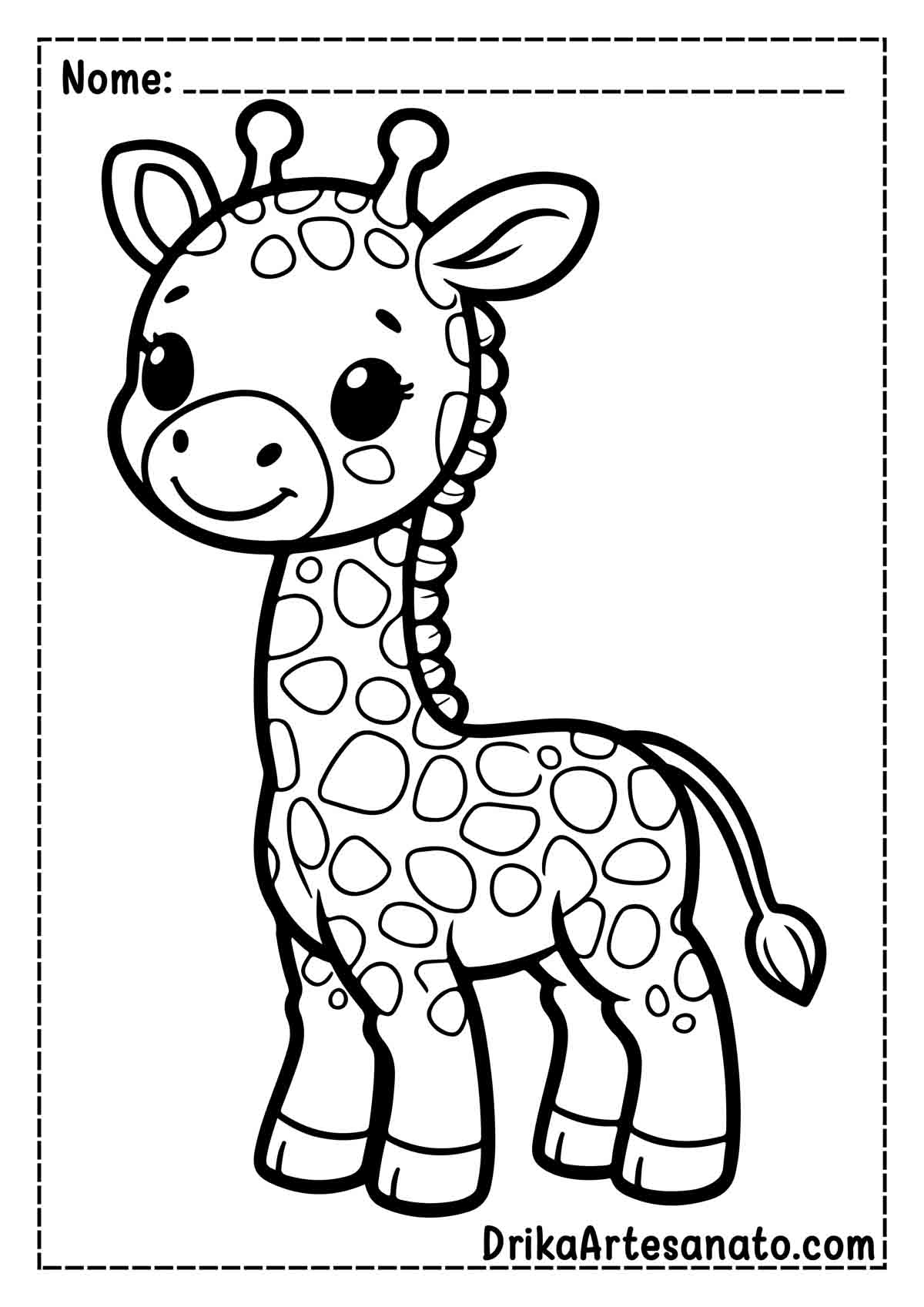 Desenho de Girafa para Pintar