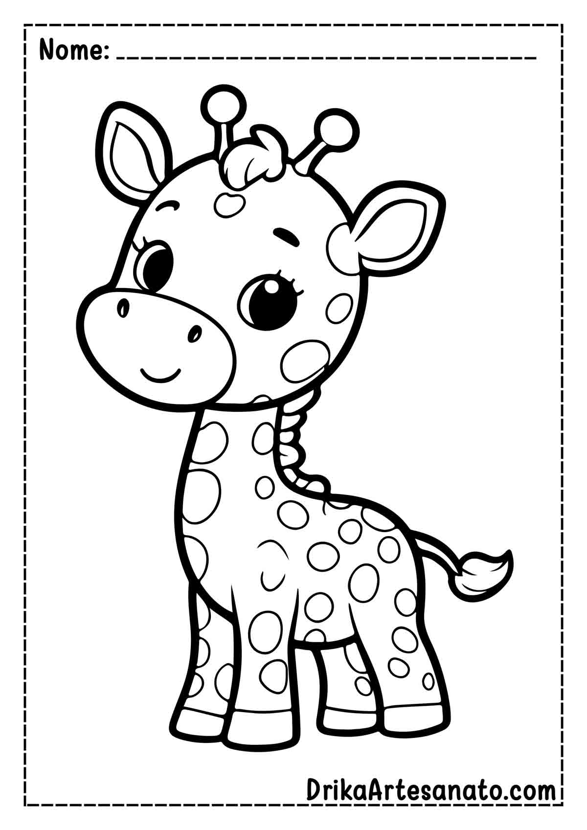 Desenho de Girafa Fácil para Imprimir