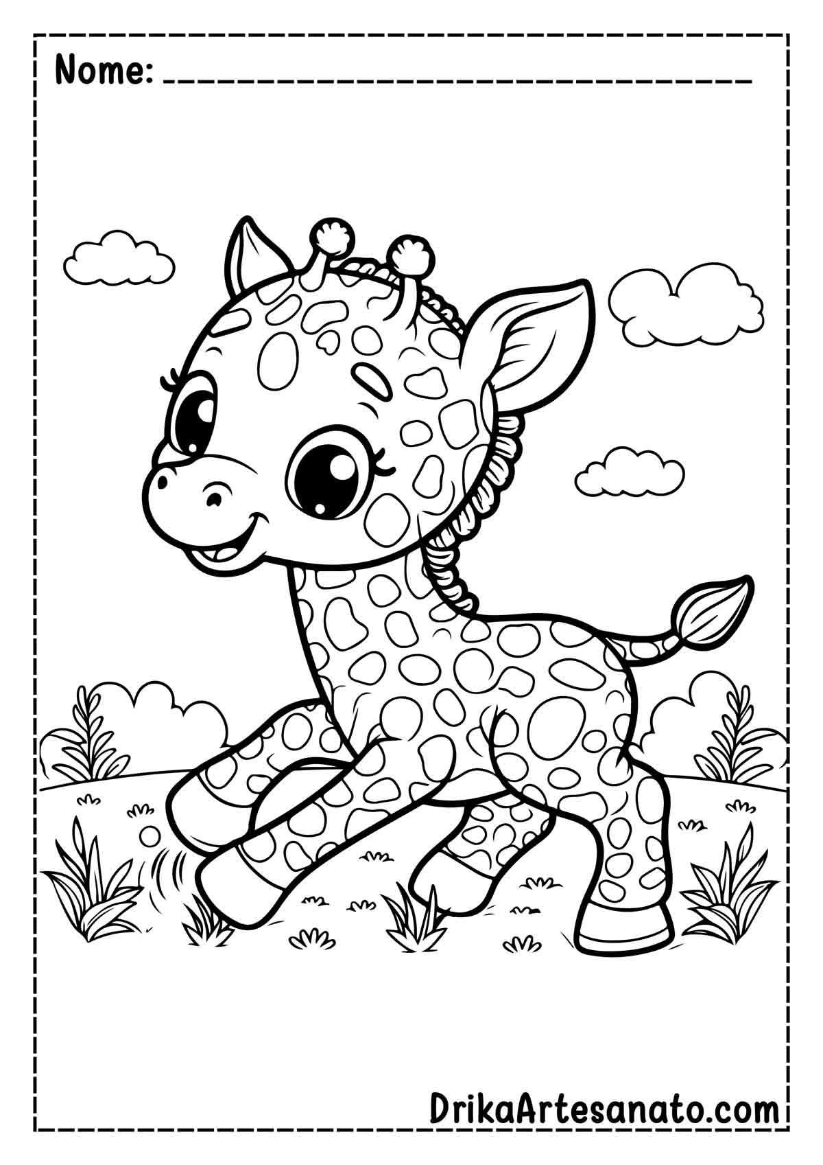 Desenho de Girafa Infantil para Imprimir