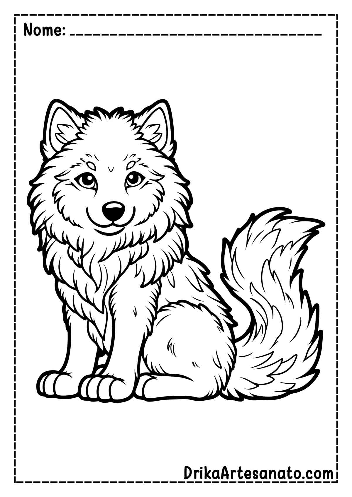 Desenho de Lobo para Imprimir e Colorir