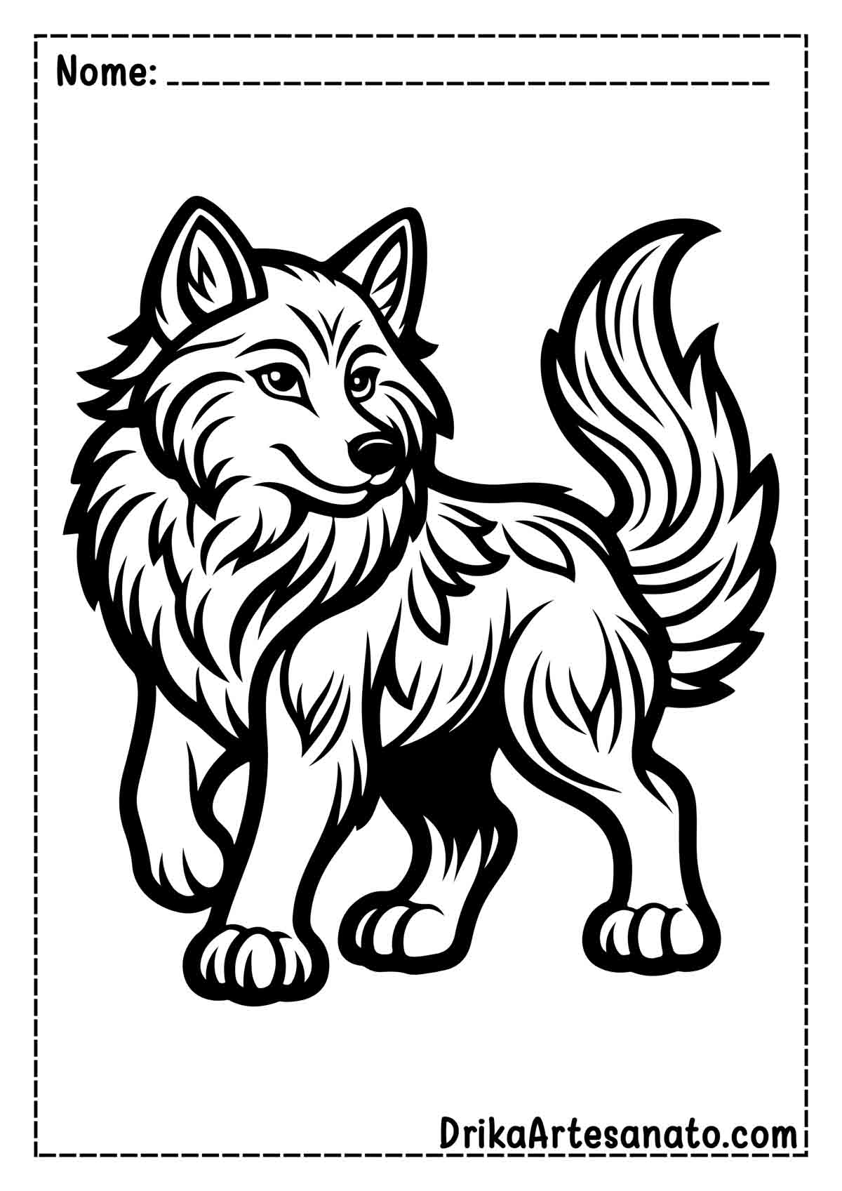 Desenho de Lobo para Colorir e Imprimir