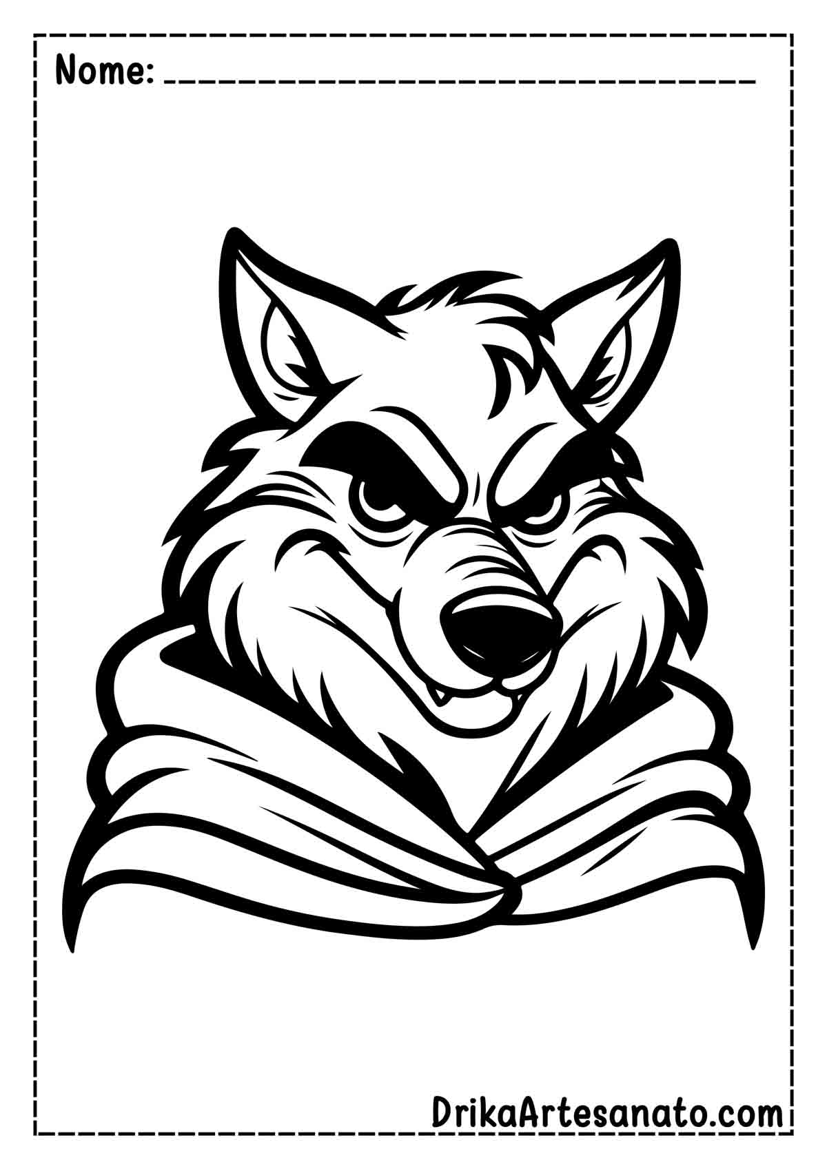 Desenho de Lobo Mau para Imprimir