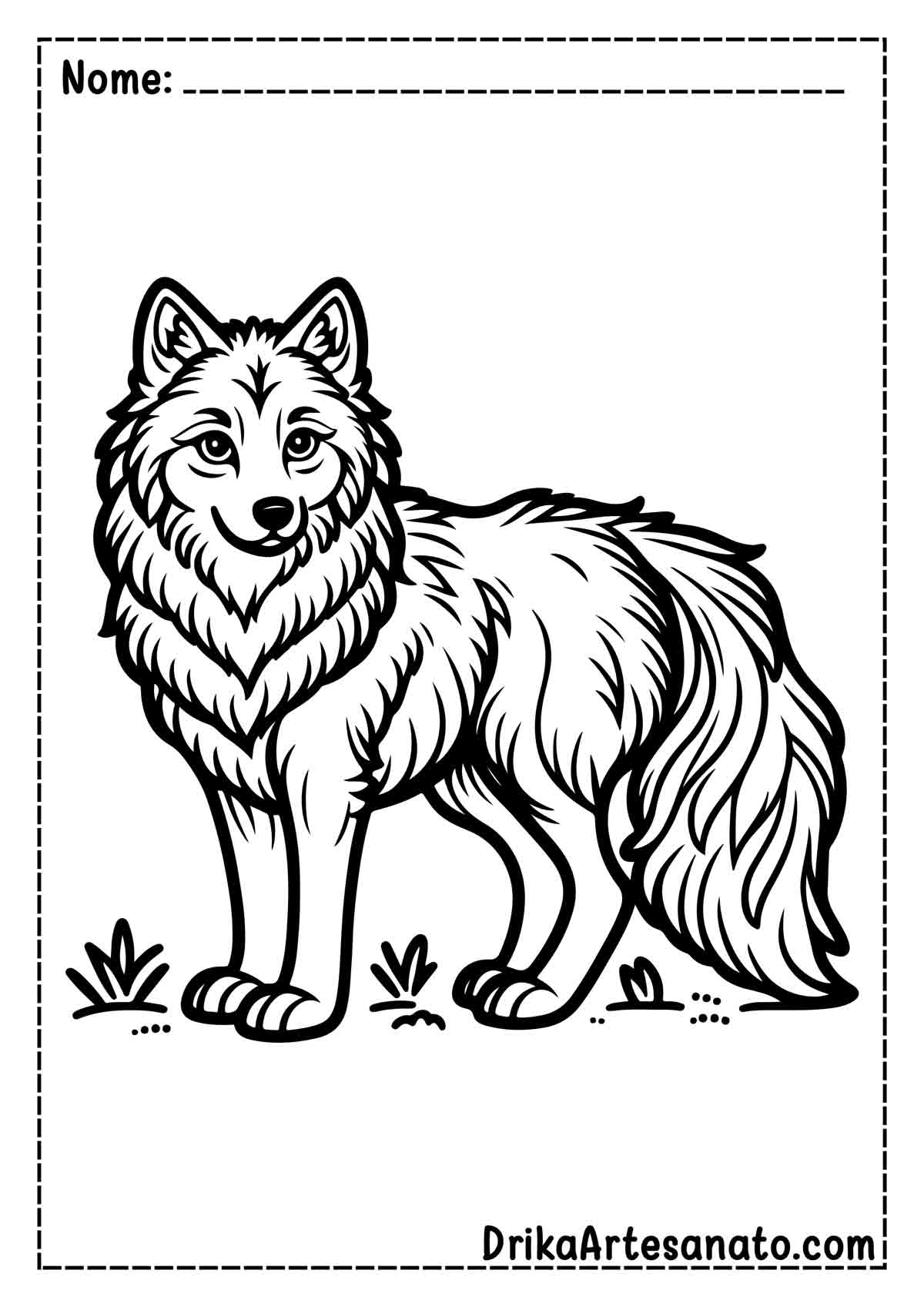 Desenho de Lobo para Pintar